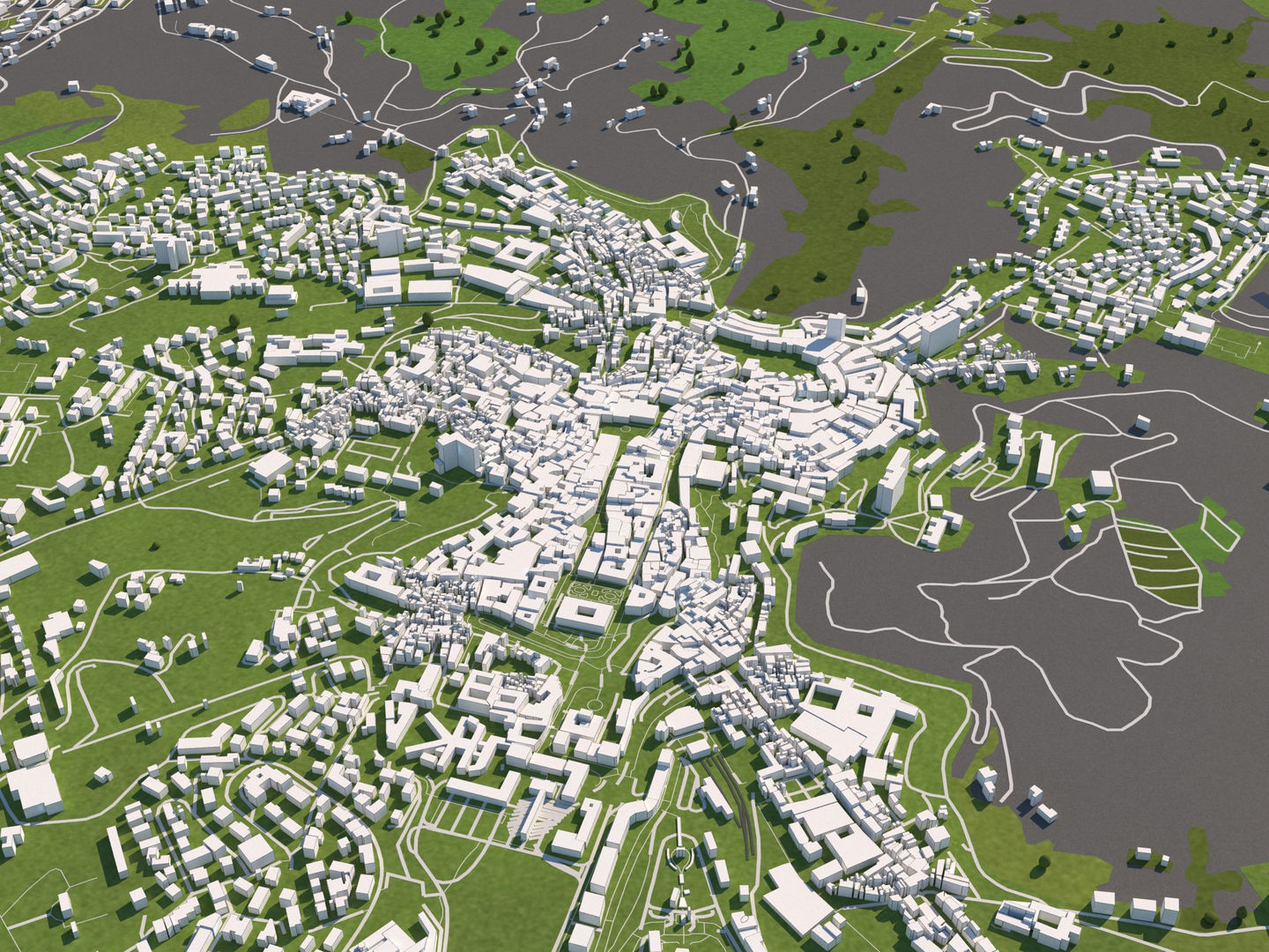 Perugia Italy 50x50km City Map 3D Model 3D model_6