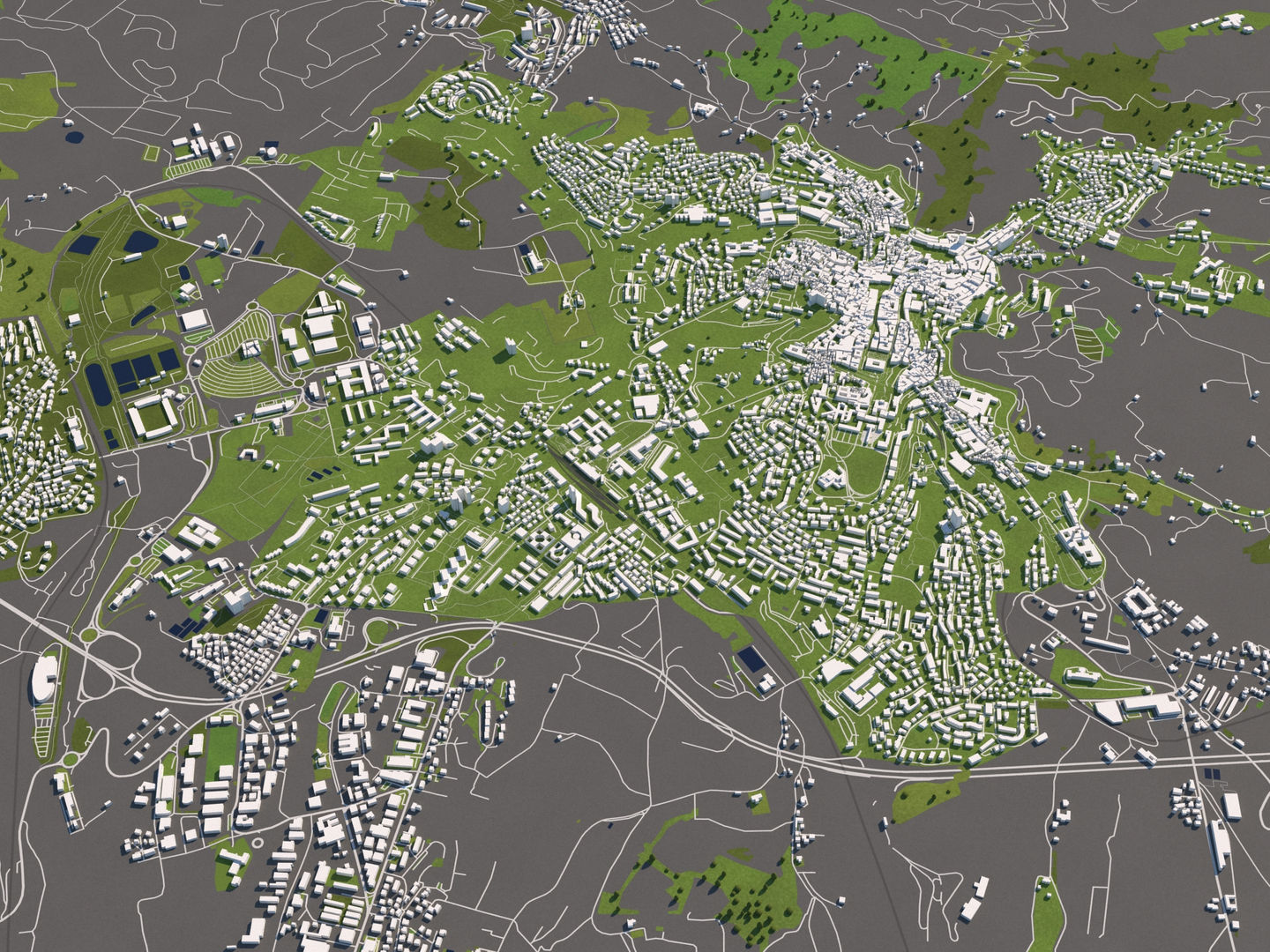 Perugia Italy 50x50km City Map 3D Model 3D model_3