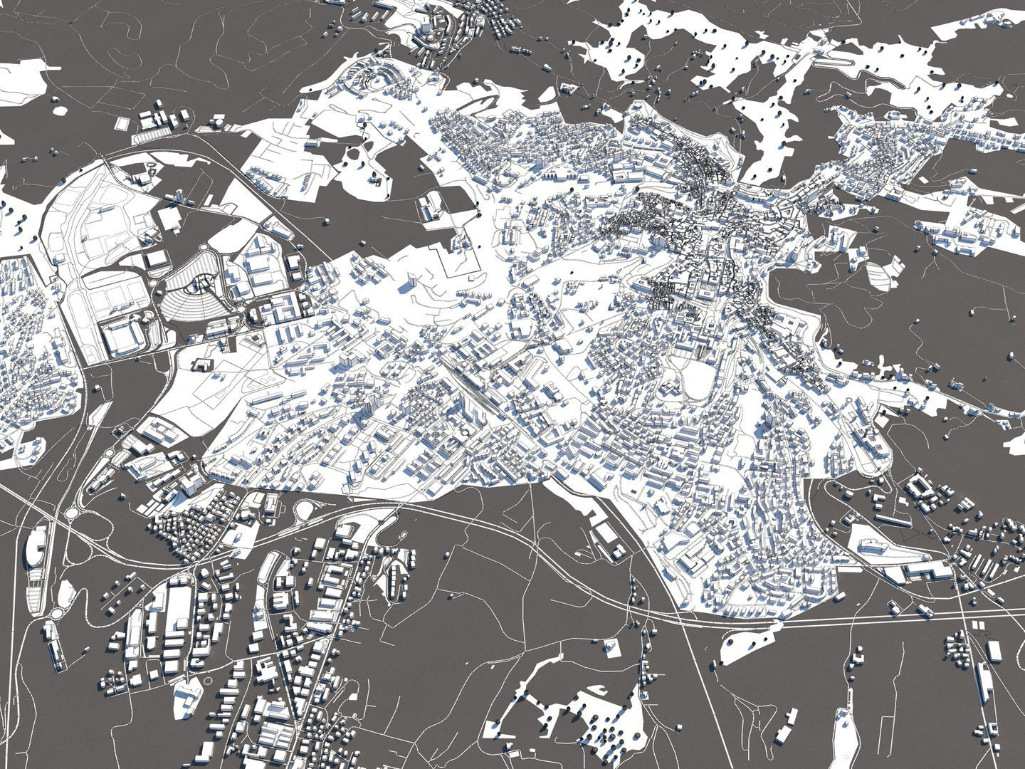 Perugia Italy 50x50km City Map 3D Model 3D model_24