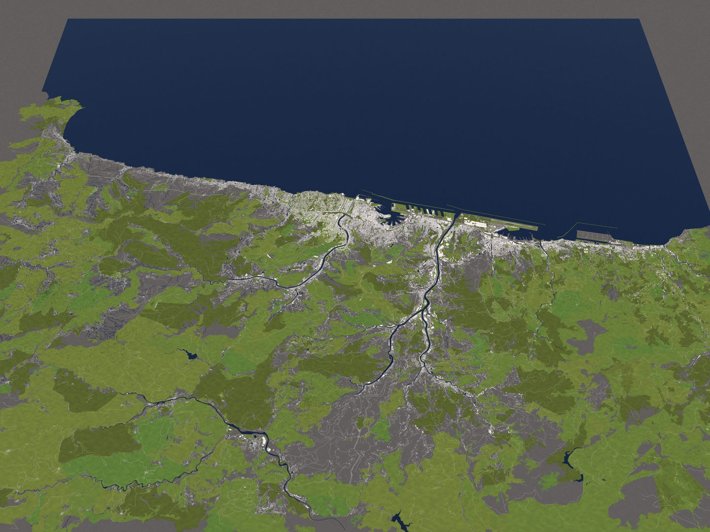 Genoa Italy 50x50km City Map 3D Model 3D model_14