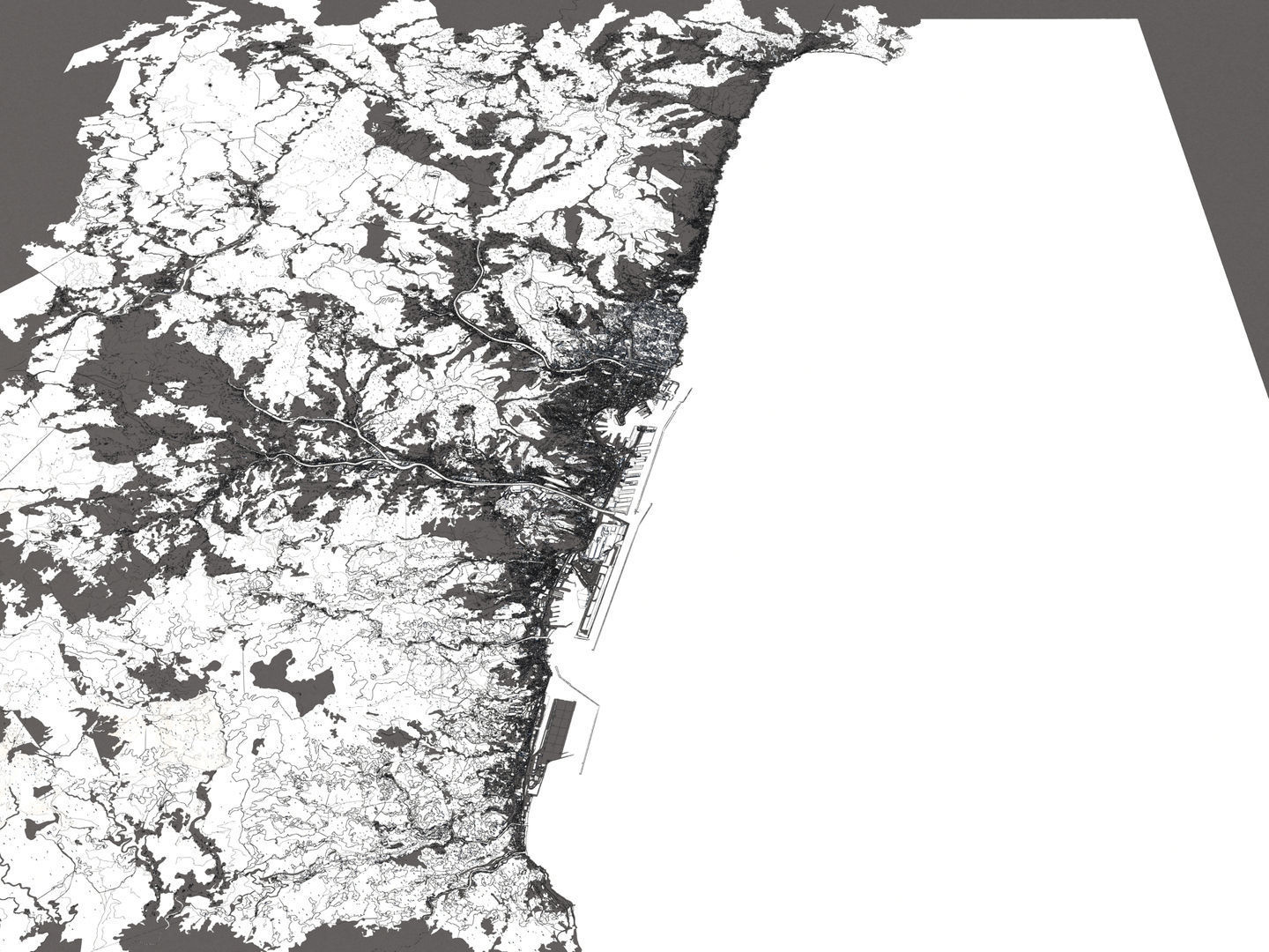 Genoa Italy 50x50km City Map 3D Model 3D model_19