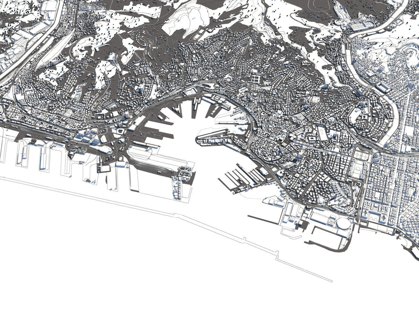 Genoa Italy 50x50km City Map 3D Model 3D model_25