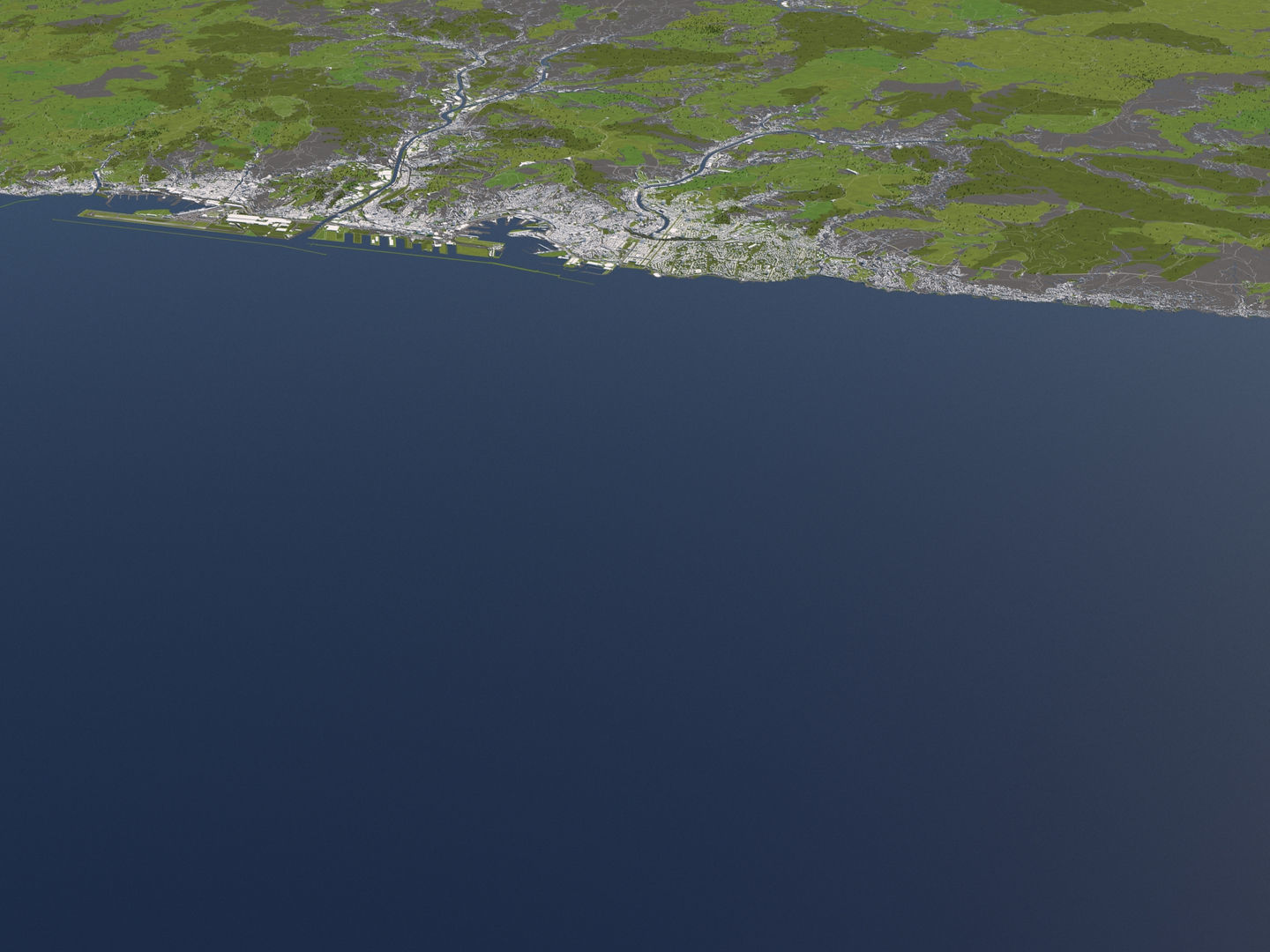 Genoa Italy 50x50km City Map 3D Model 3D model_8