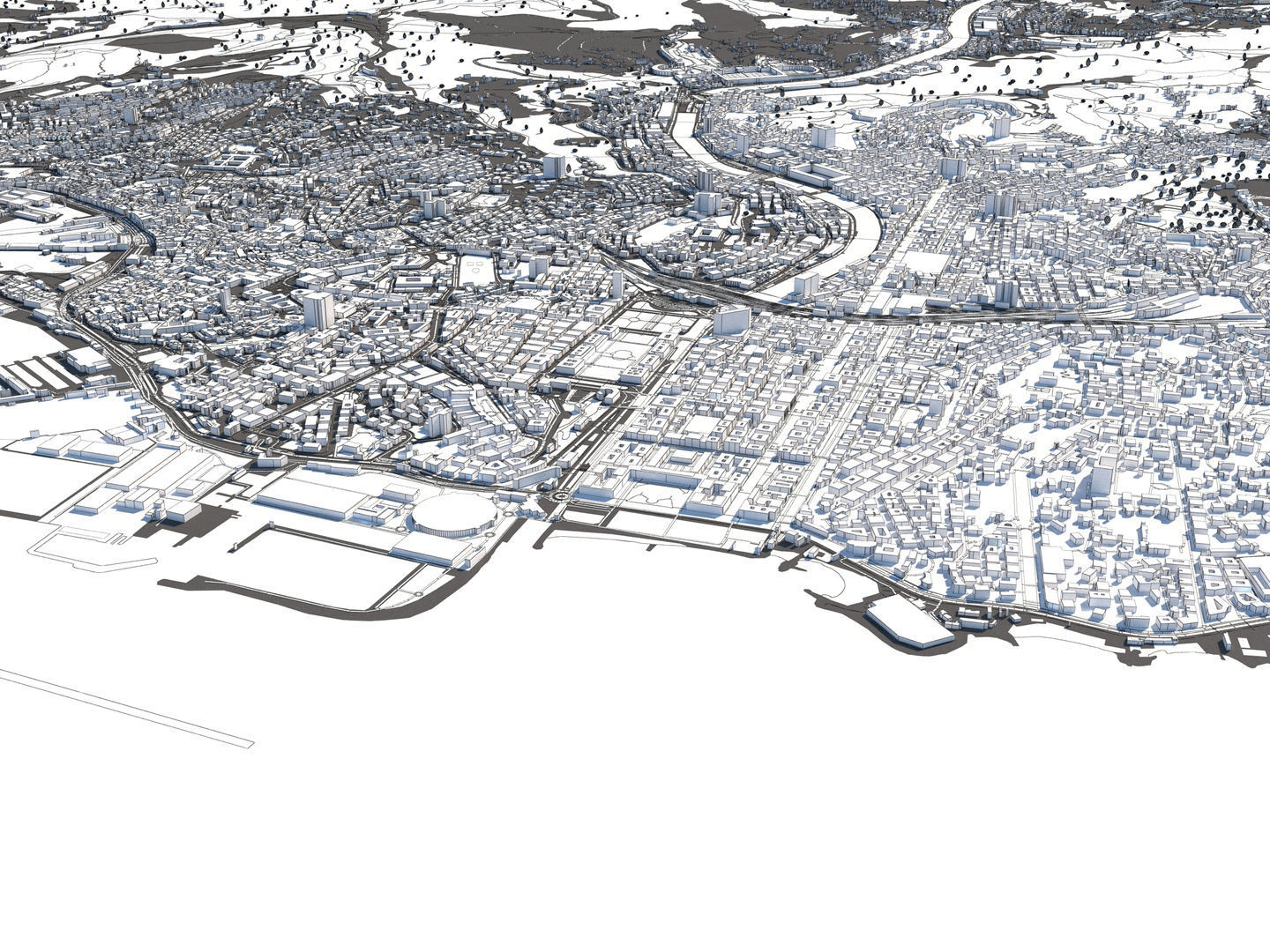 Genoa Italy 50x50km City Map 3D Model 3D model_15