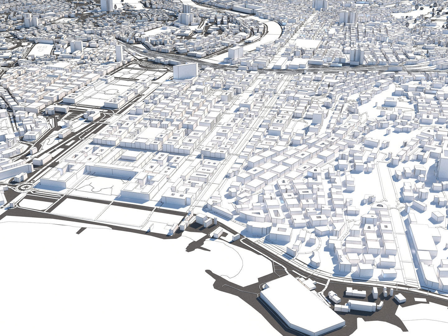 Genoa Italy 50x50km City Map 3D Model 3D model_27