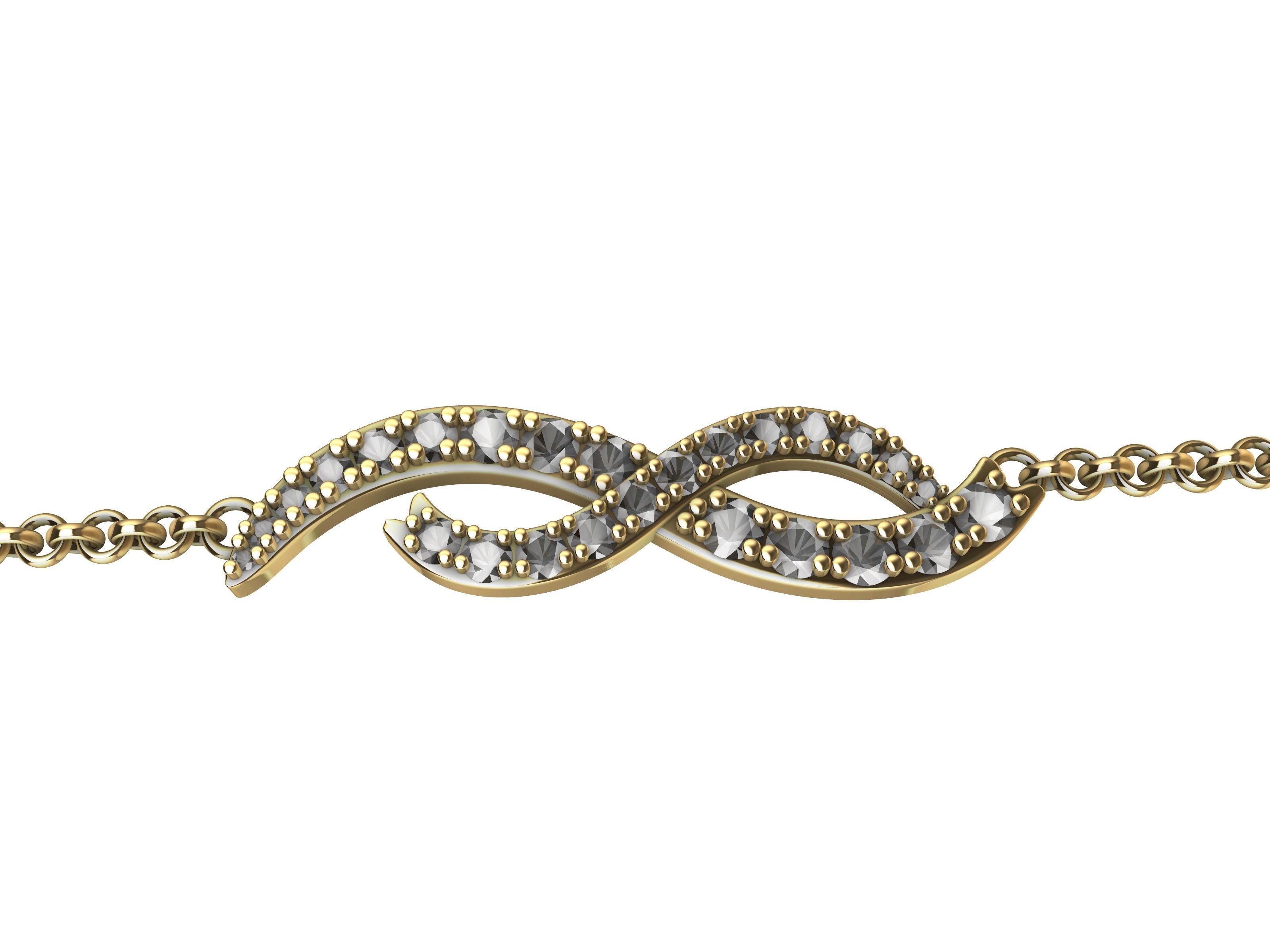 intertwined lines bracelet with magnetic clasp stl verified 3D print model_2