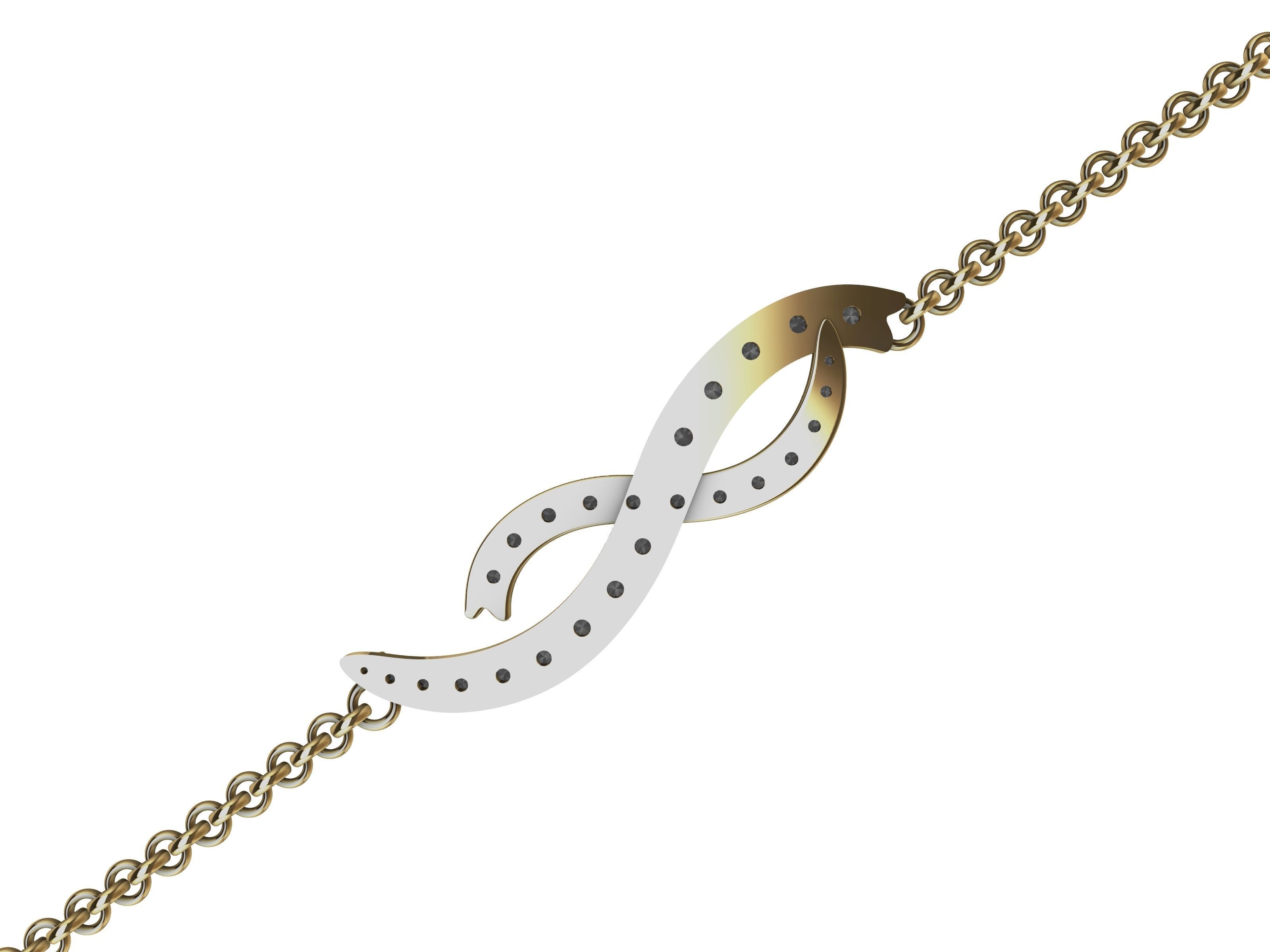 intertwined lines bracelet with magnetic clasp stl verified 3D print model_7