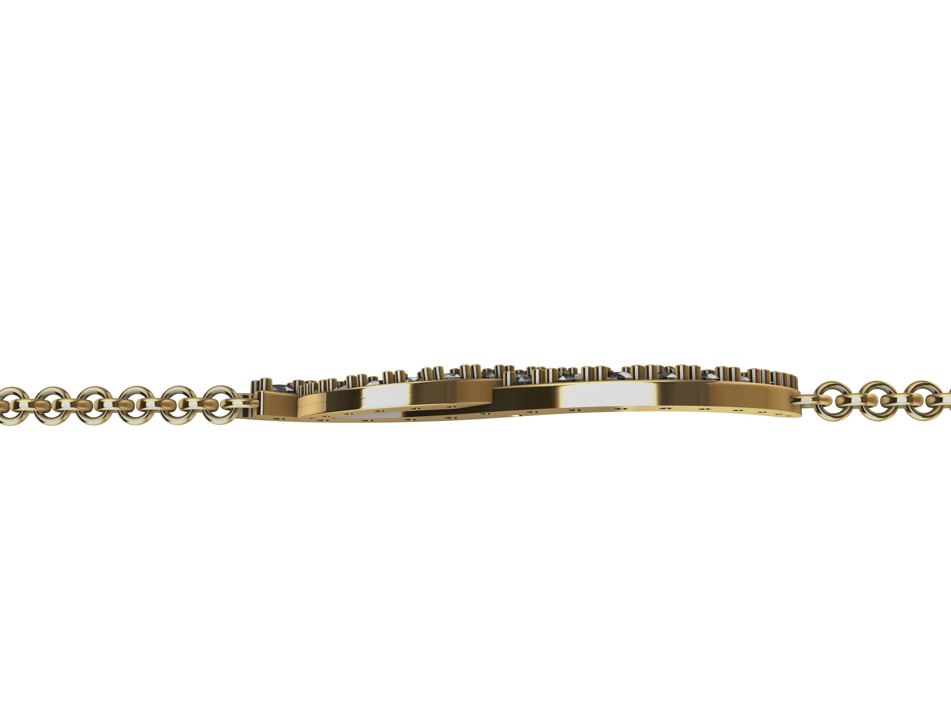 intertwined lines bracelet with magnetic clasp stl verified 3D print model_12