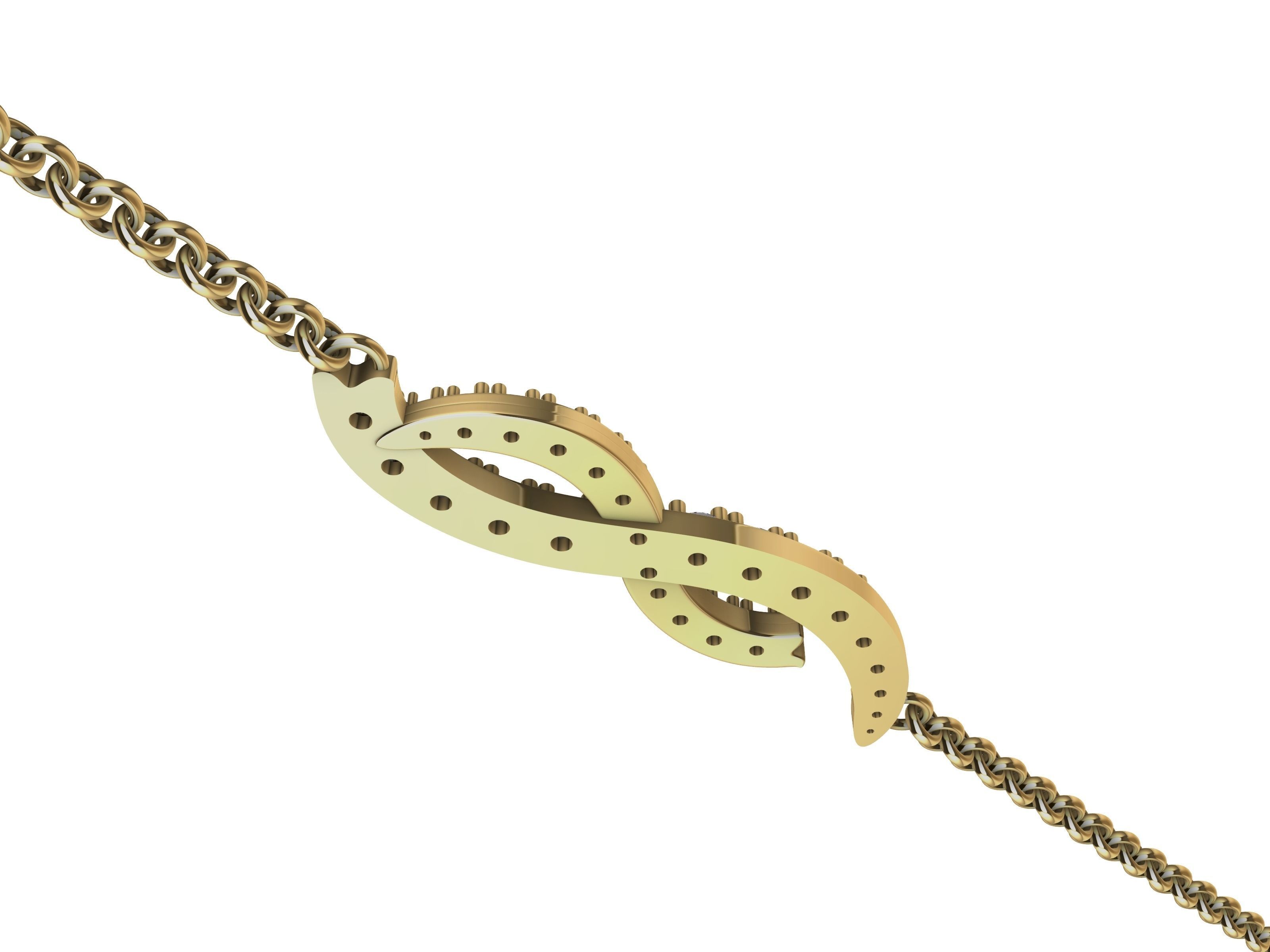 intertwined lines bracelet with magnetic clasp stl verified 3D print model_14