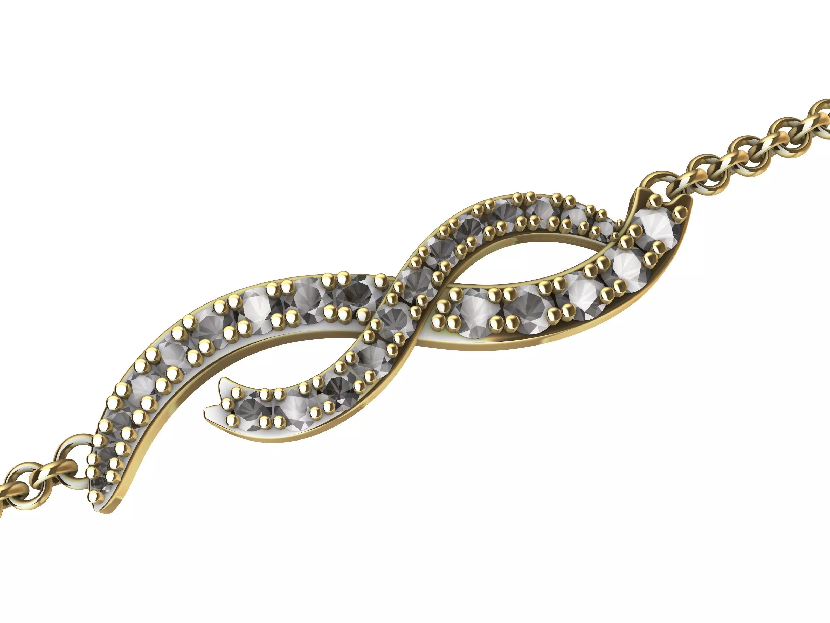 intertwined lines bracelet with magnetic clasp stl verified 3D print model_0