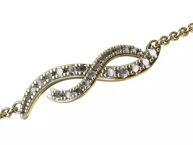 intertwined lines bracelet with magnetic clasp stl verified 3D print model