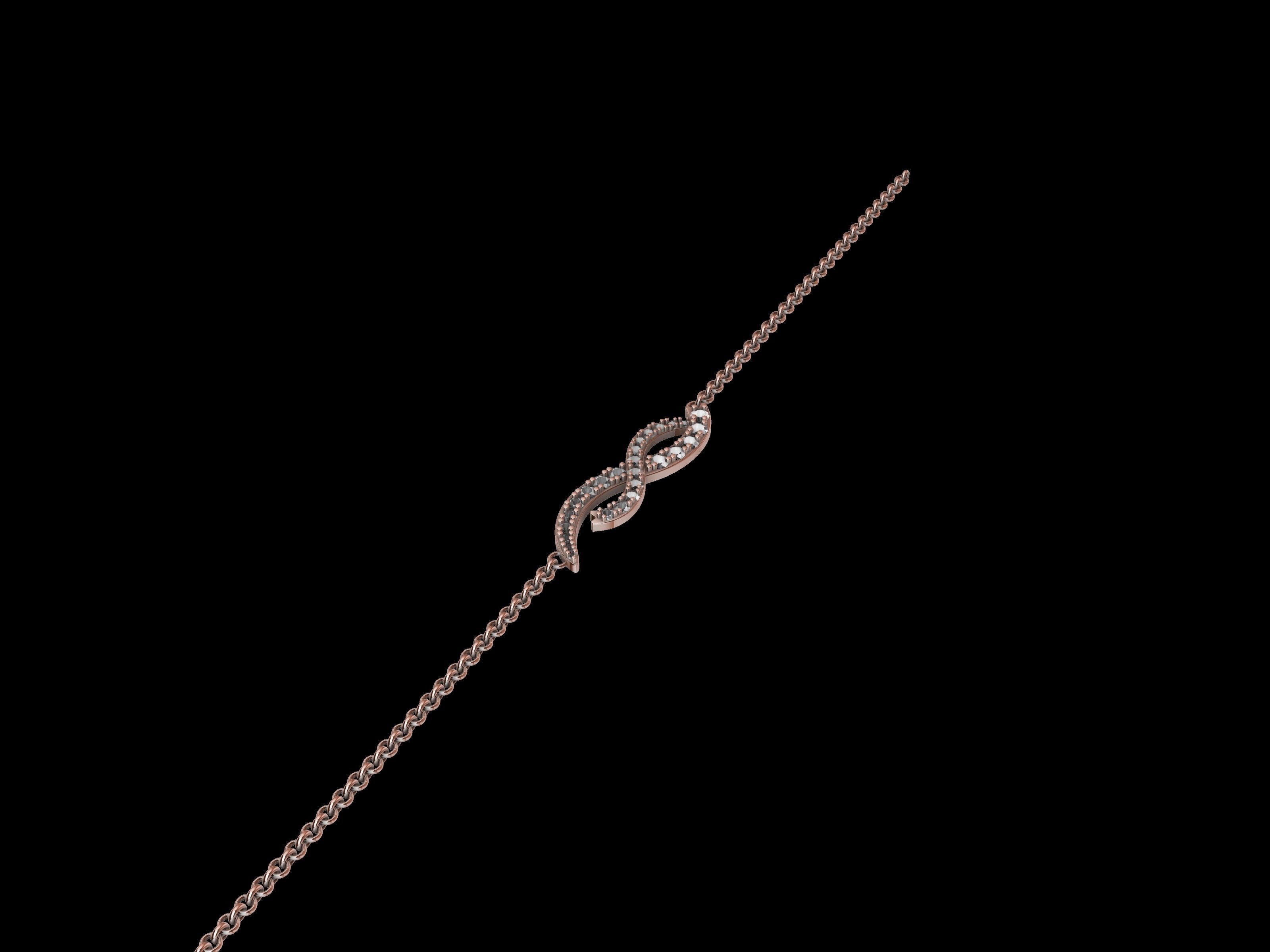 intertwined lines bracelet with magnetic clasp stl verified 3D print model_20