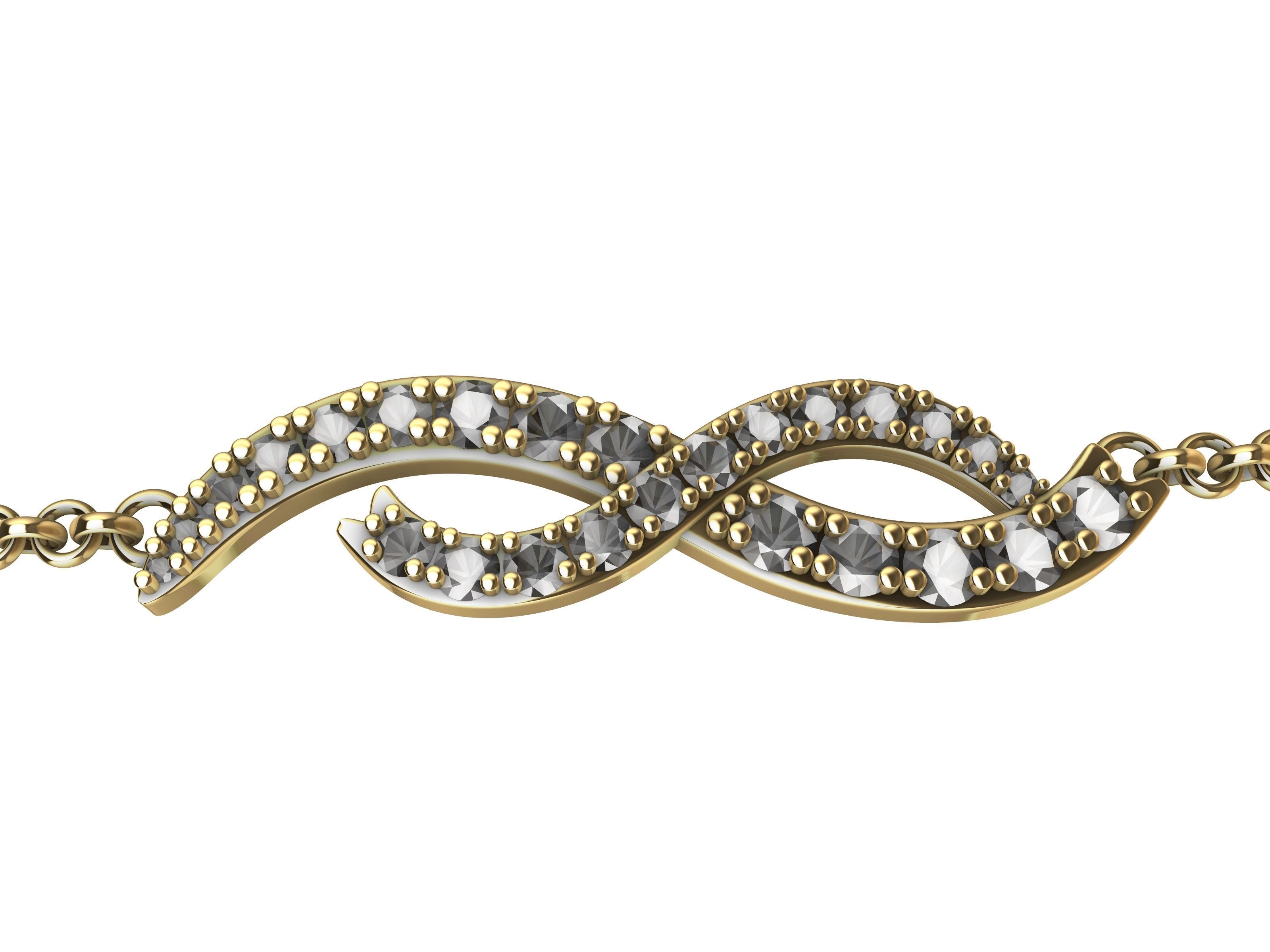 intertwined lines bracelet with magnetic clasp stl verified 3D print model_1