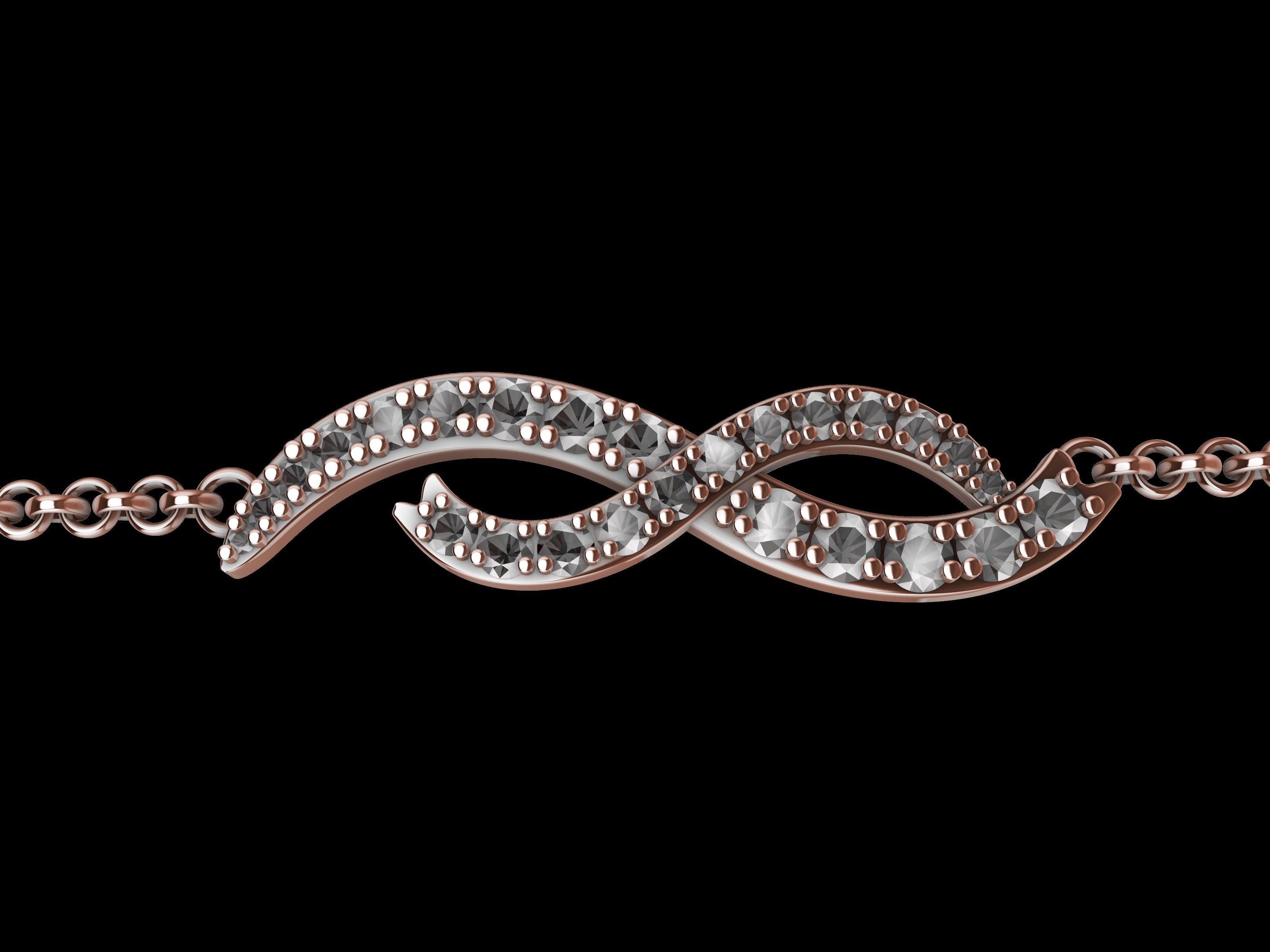 intertwined lines bracelet with magnetic clasp stl verified 3D print model_15