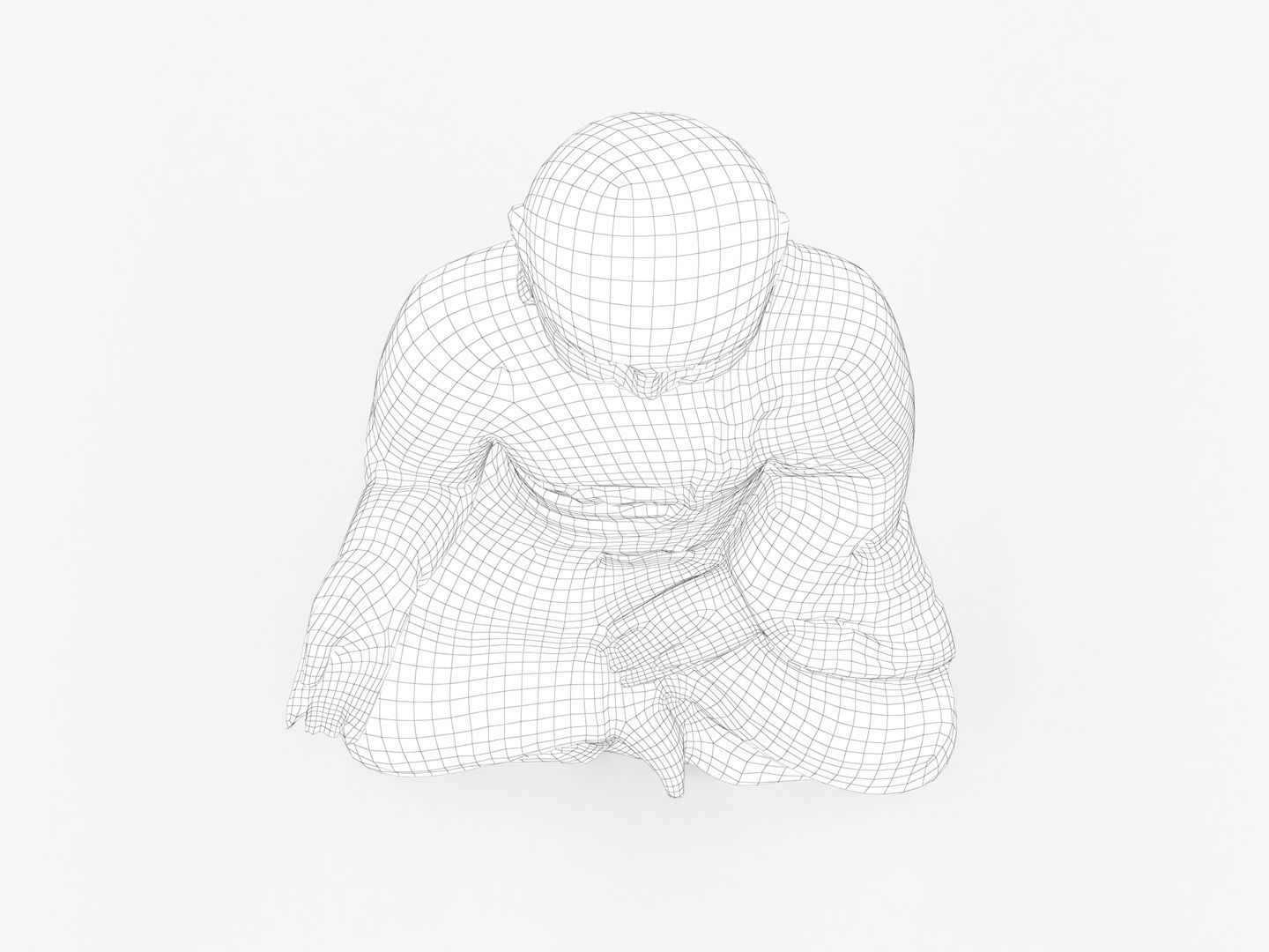 Buddha Statue Sculpture 004 3D model_17