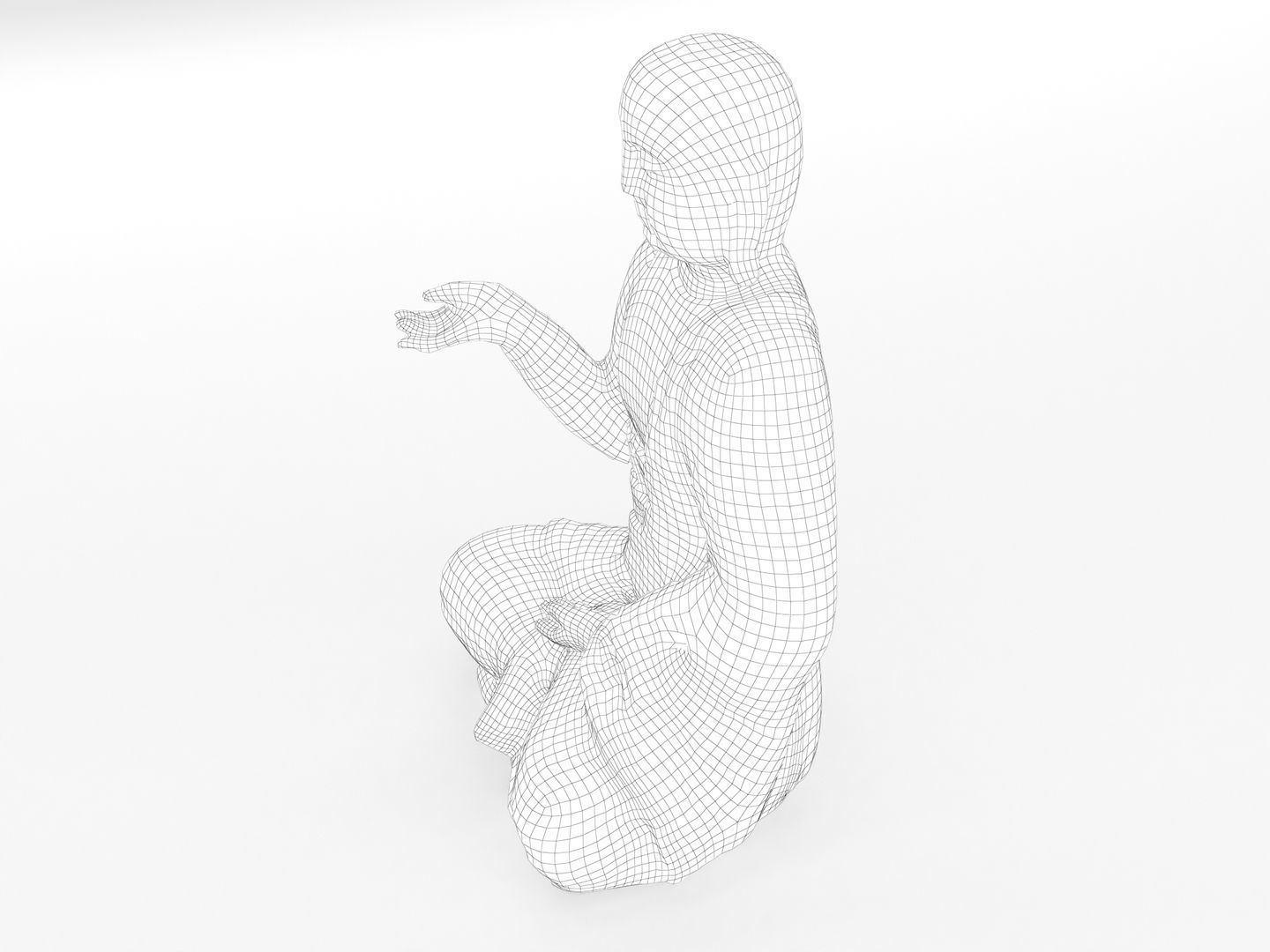 Buddha Statue Sculpture 004 3D model_14