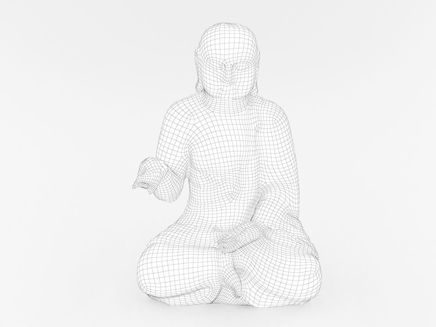 Buddha Statue Sculpture 004 3D model_10