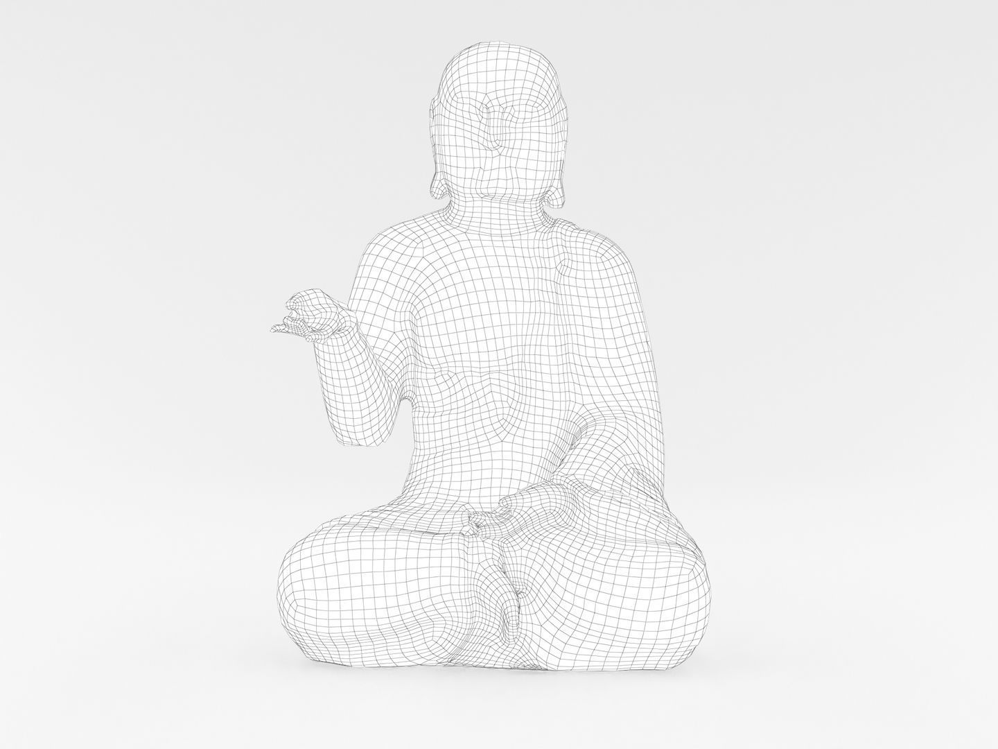 Buddha Statue Sculpture 004 3D model_15