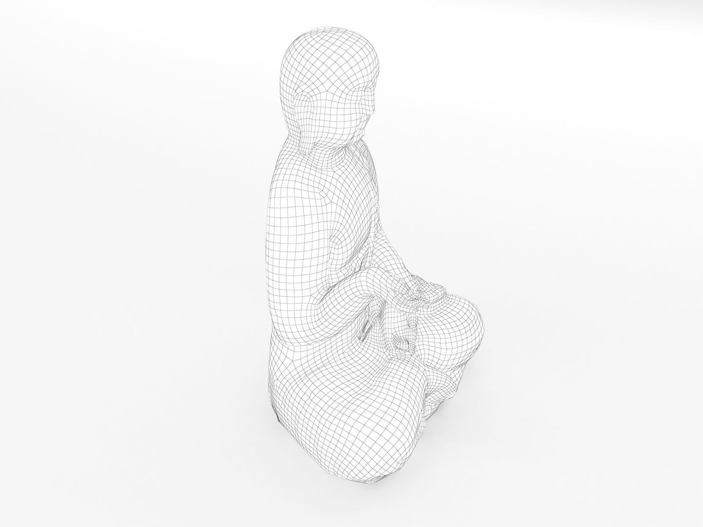 Buddha Statue Sculpture 004 3D model_11