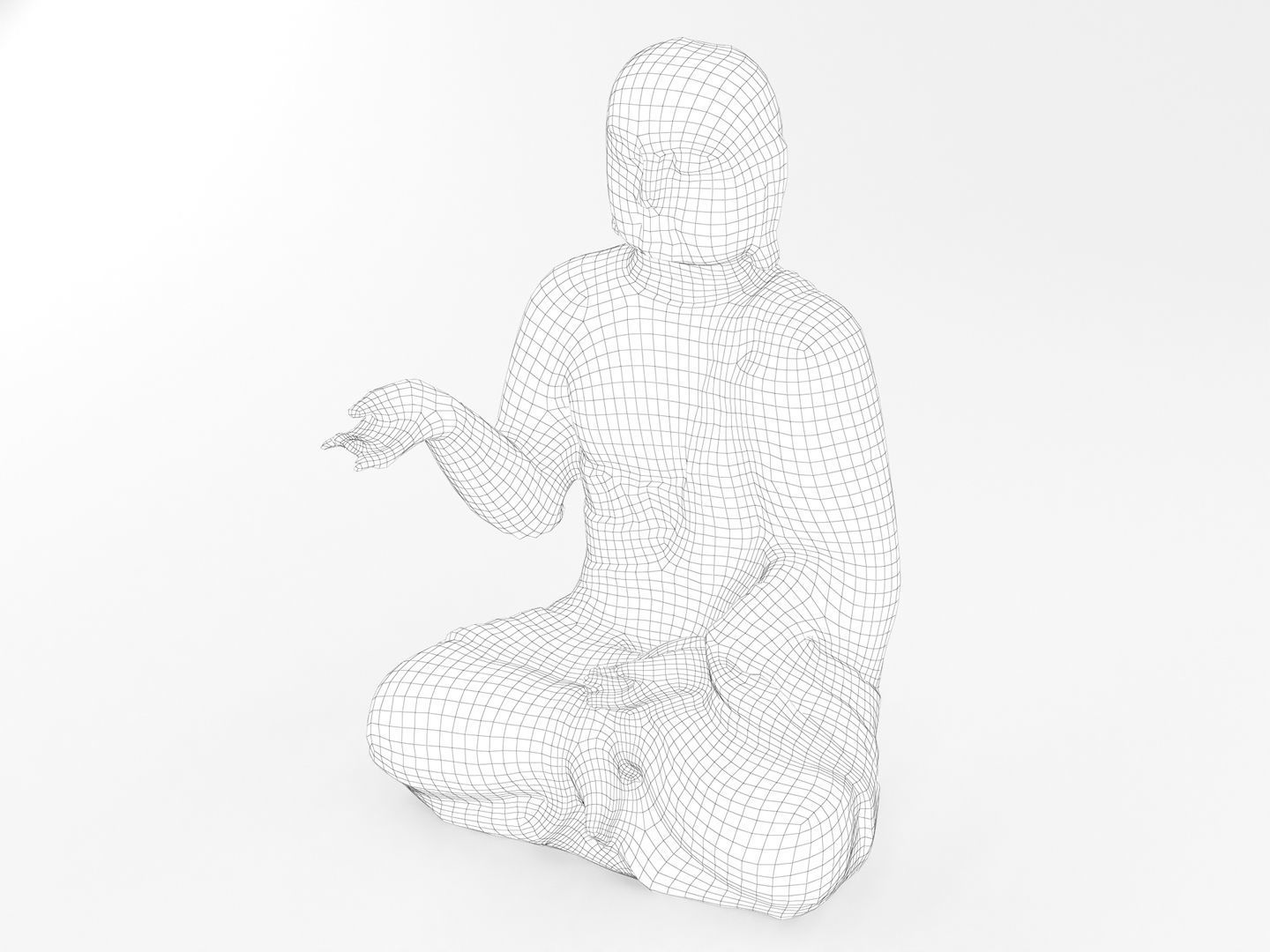 Buddha Statue Sculpture 004 3D model_9