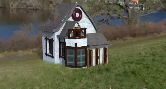 HOUSE on side of lake