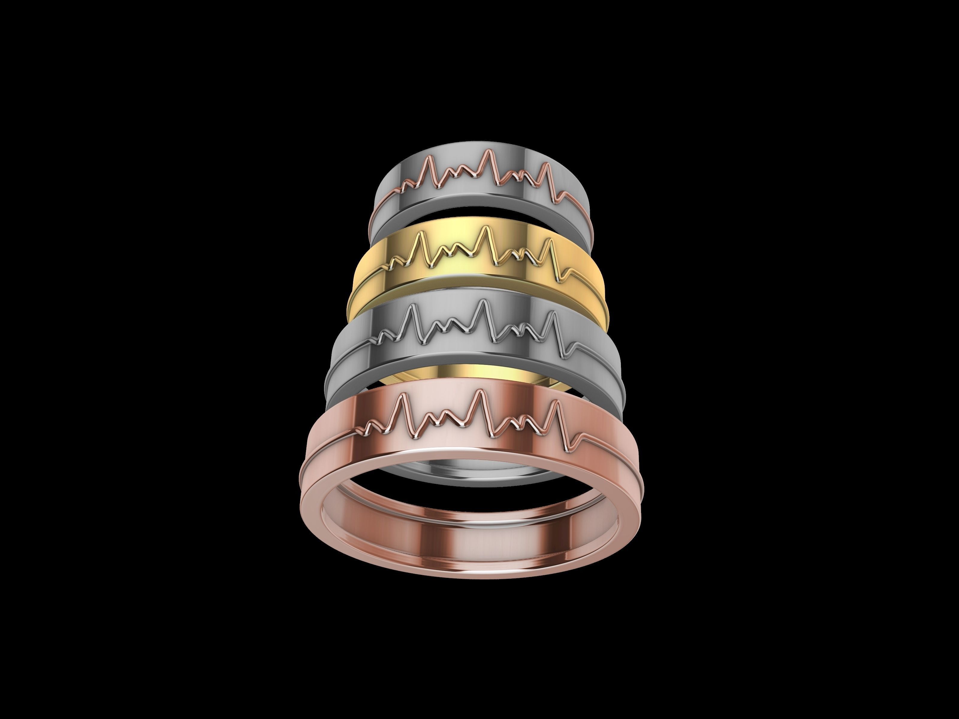 4 sizes  4590 wedding band stl verified 3D print model_12