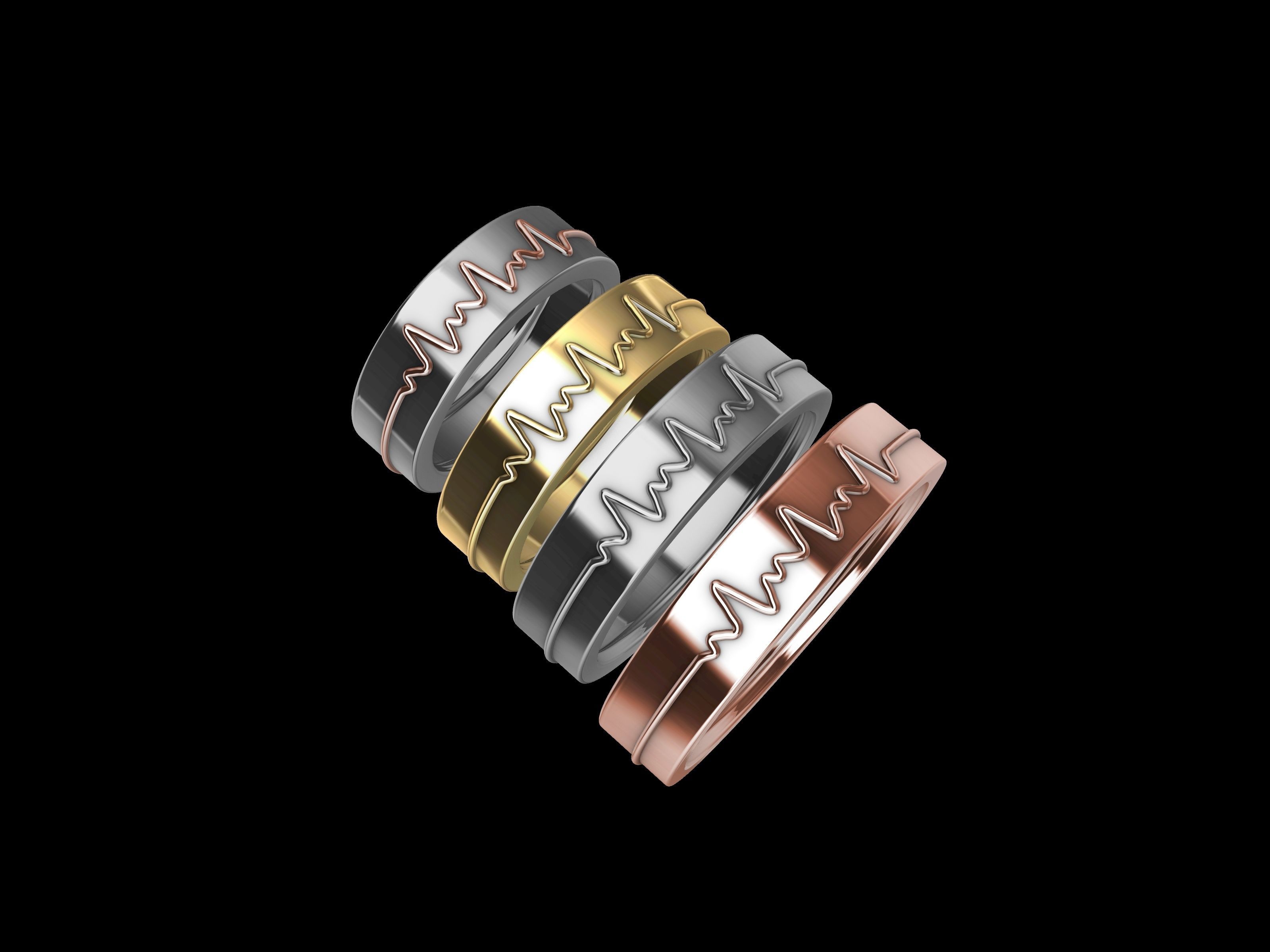 4 sizes  4590 wedding band stl verified 3D print model_5