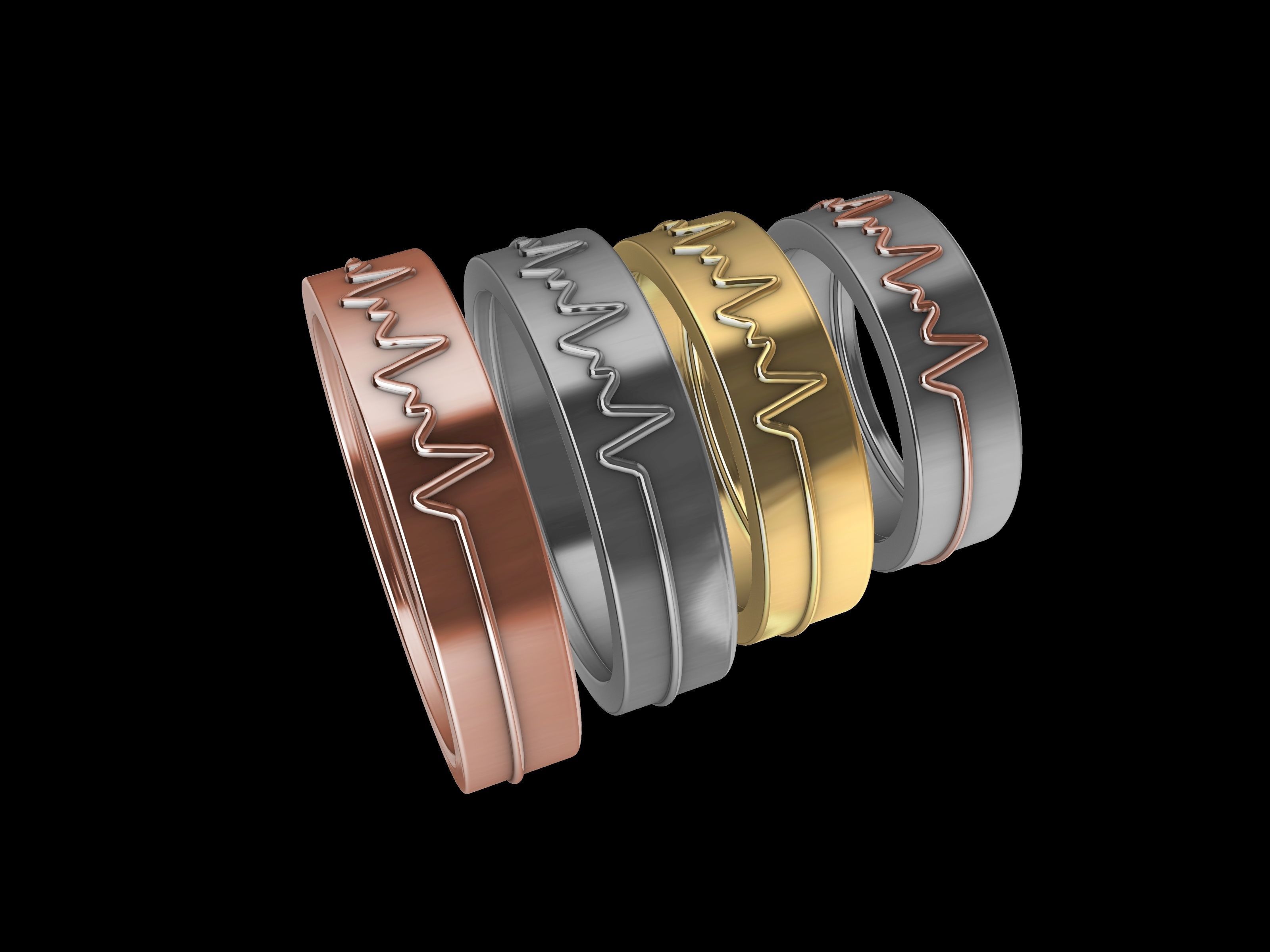 4 sizes  4590 wedding band stl verified 3D print model_16
