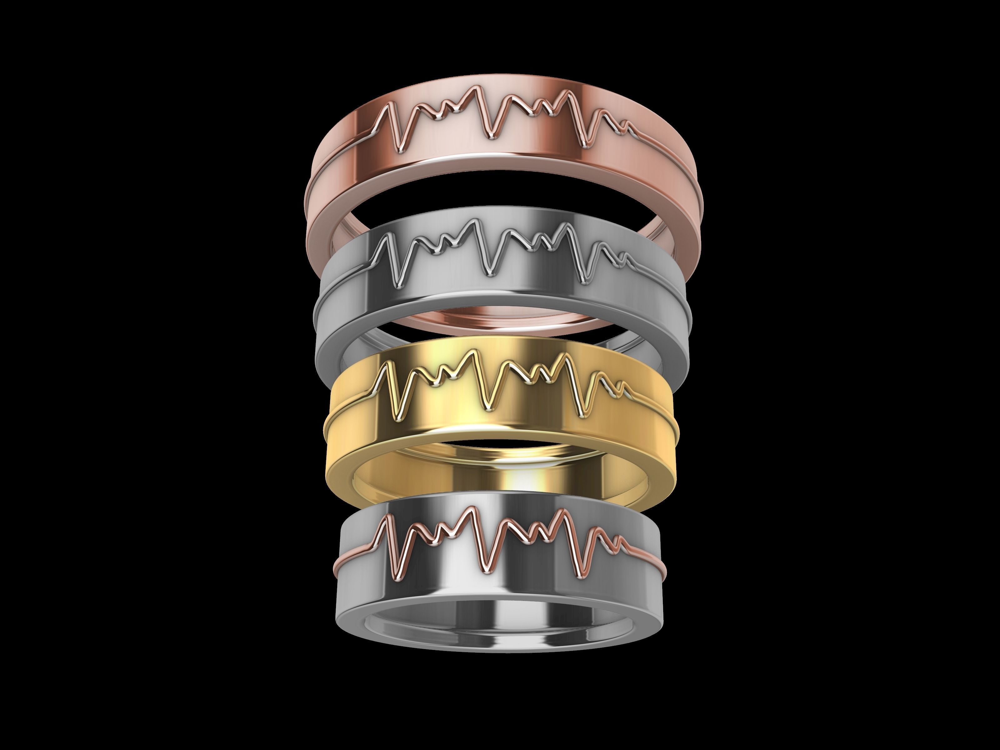 4 sizes  4590 wedding band stl verified 3D print model_26