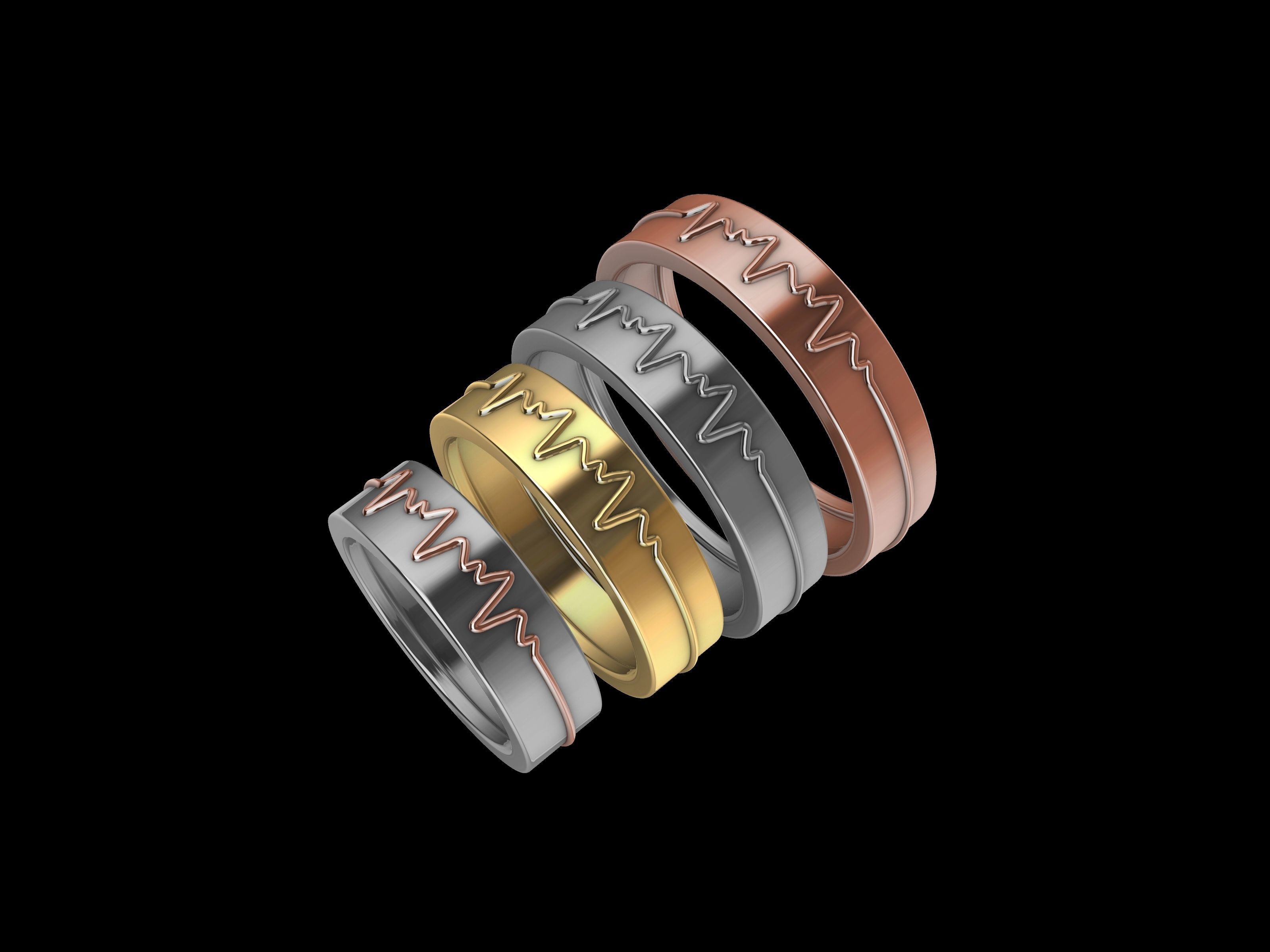 4 sizes  4590 wedding band stl verified 3D print model_3