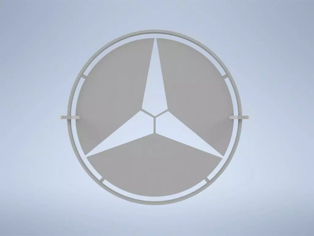 printable Mercedes Benz logo template 3D print model 3D print model_0