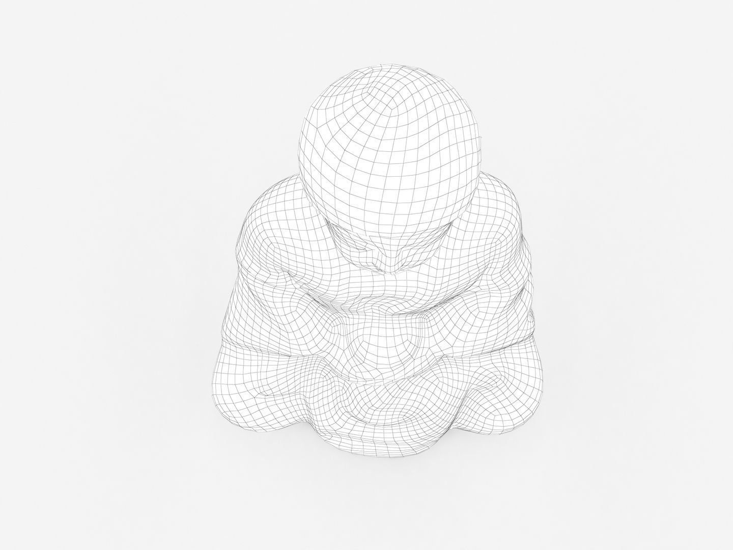 Sitting Buddha Statue 002 3D model_17
