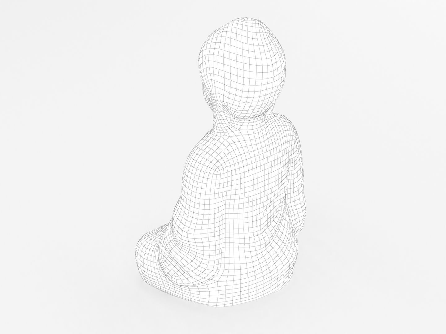 Sitting Buddha Statue 002 3D model_13