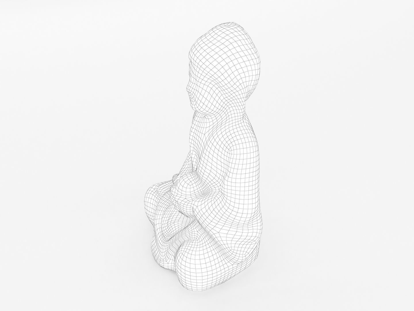 Sitting Buddha Statue 002 3D model_14