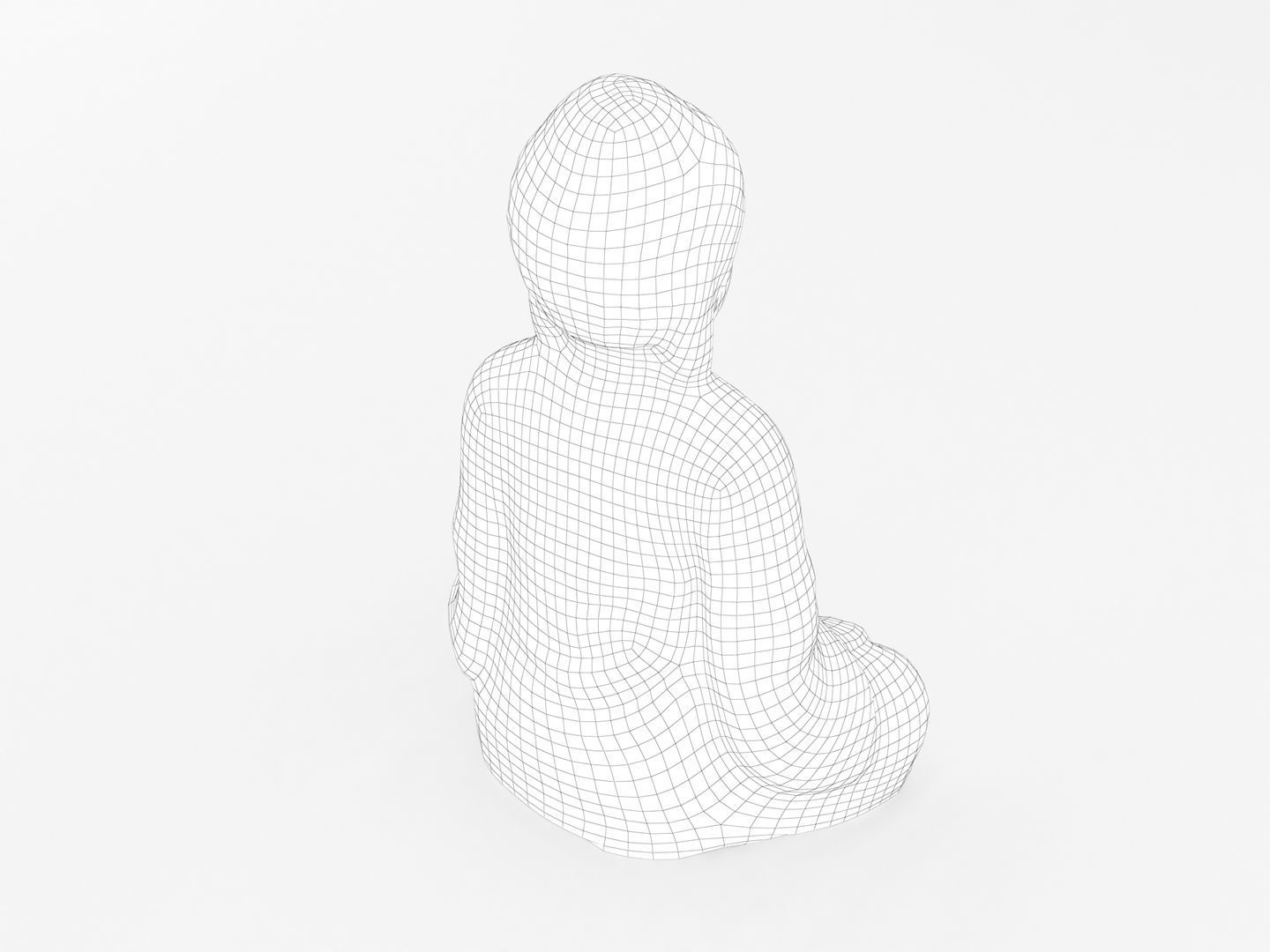 Sitting Buddha Statue 002 3D model_12