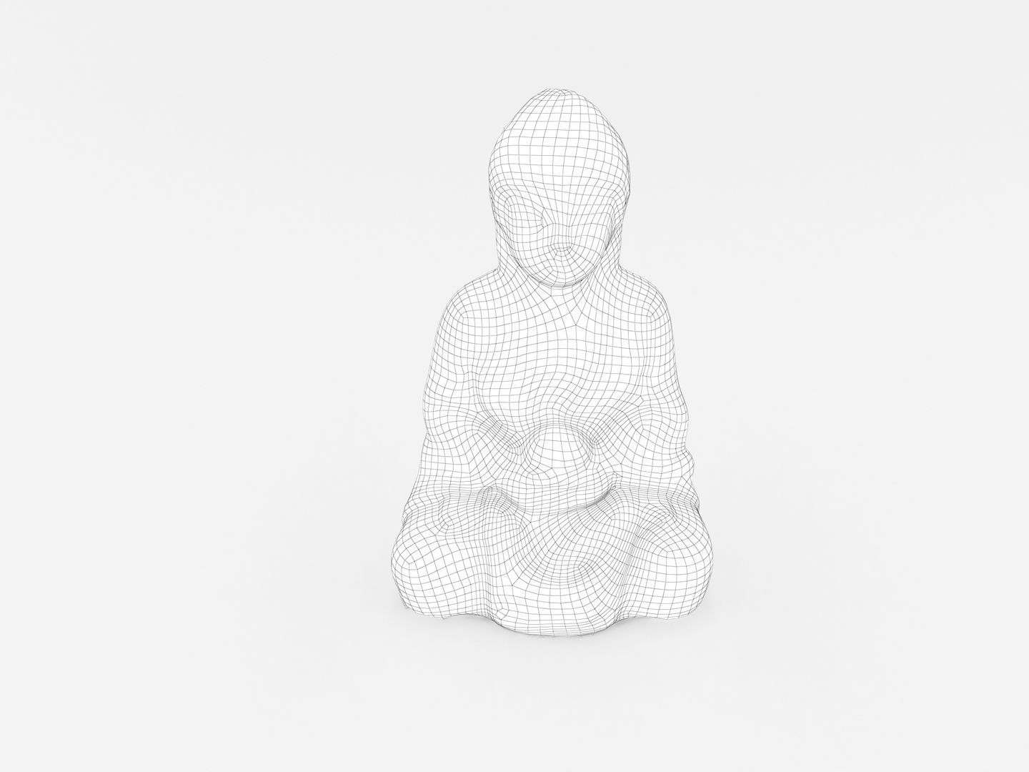 Sitting Buddha Statue 002 3D model_10