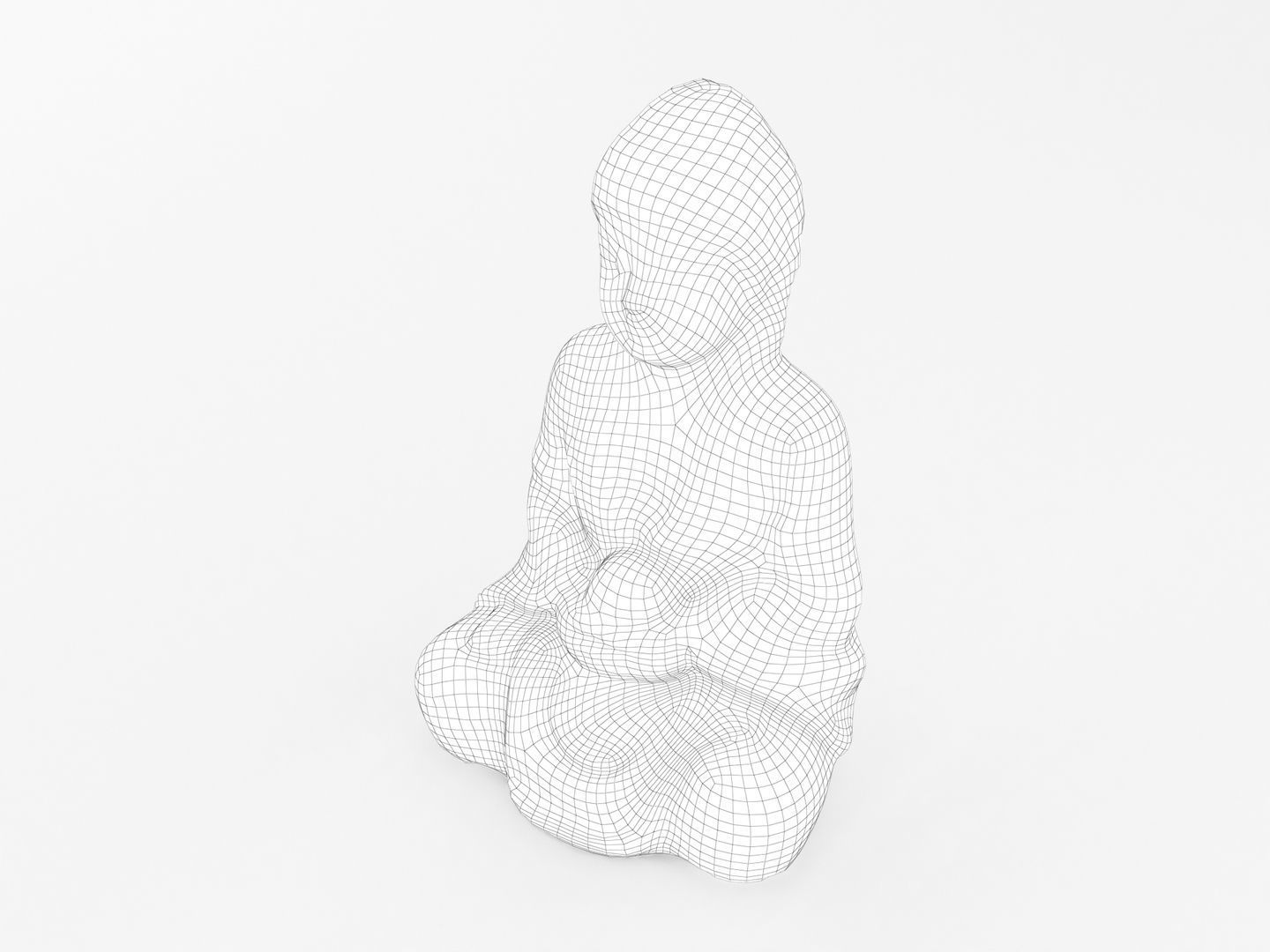 Sitting Buddha Statue 002 3D model_9