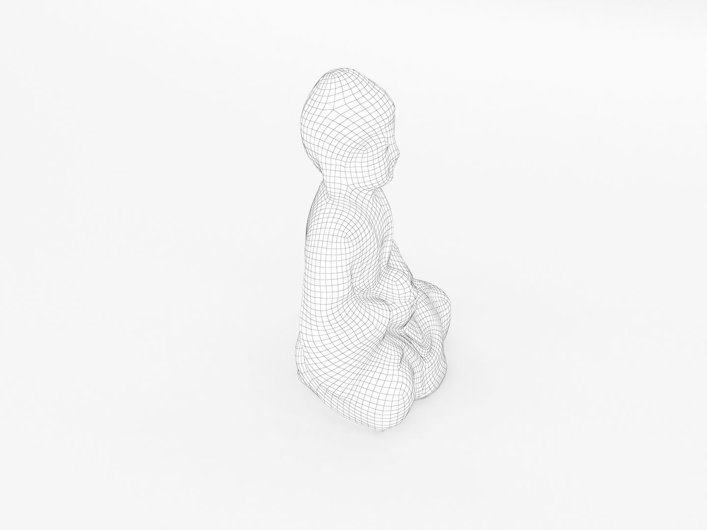 Sitting Buddha Statue 002 3D model_11