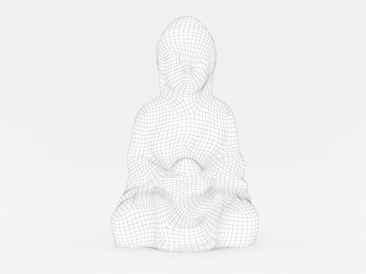 Sitting Buddha Statue 002 3D model_15