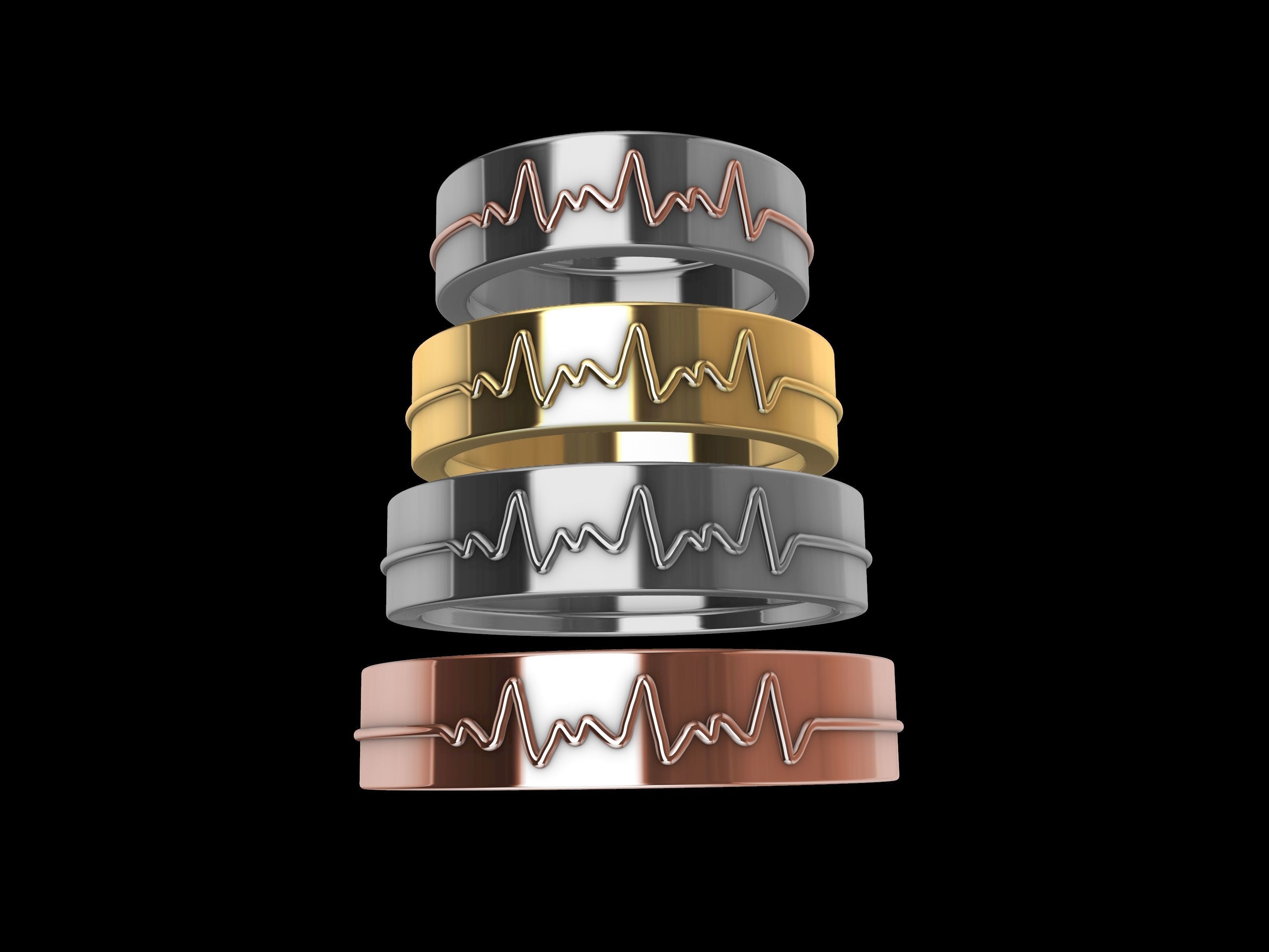 18 4 sizes  4590 wedding band stl verified 3D print model_9