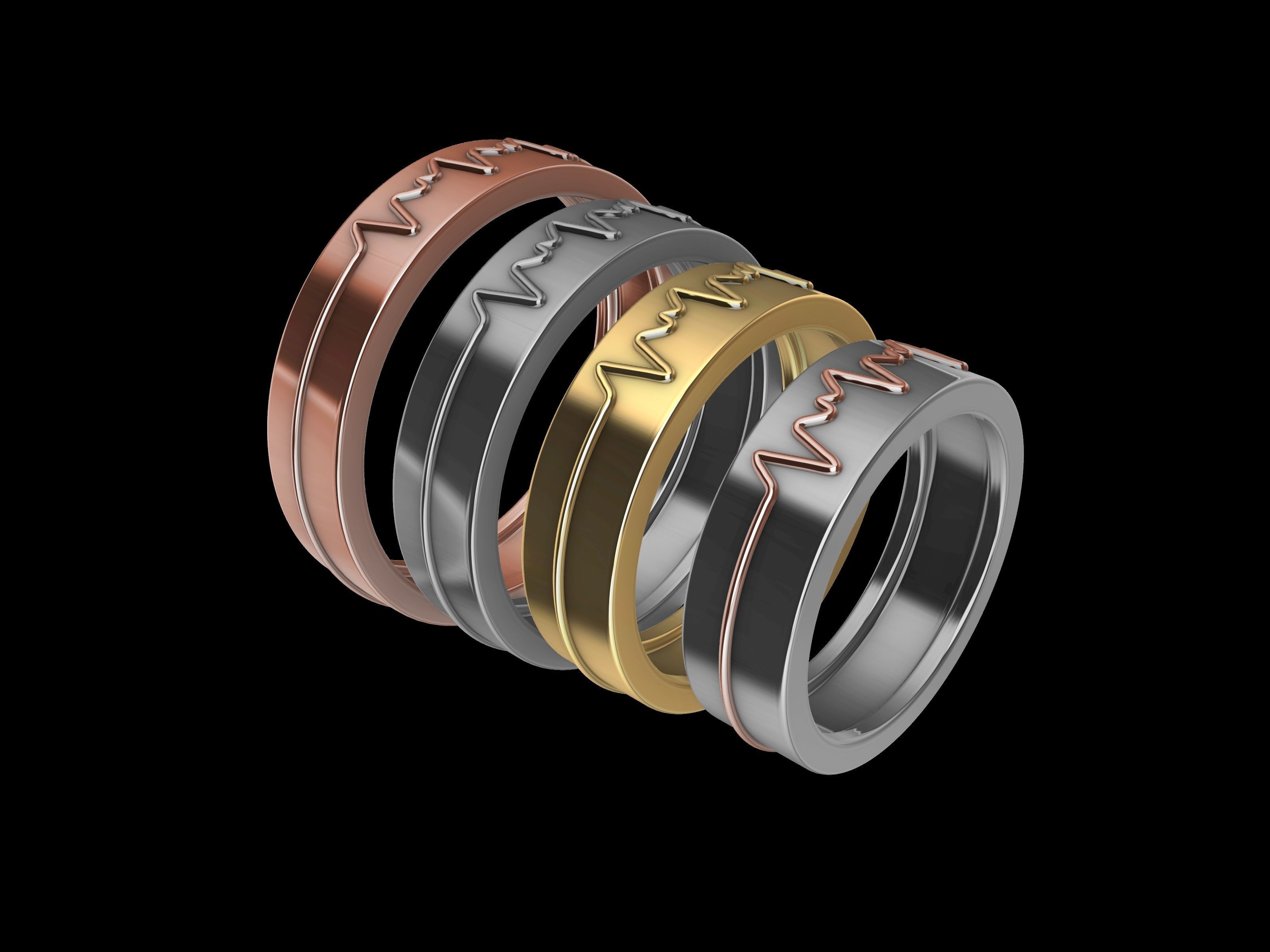 18 4 sizes  4590 wedding band stl verified 3D print model_7