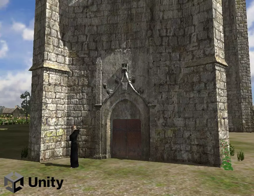 XVth century fortified church Low-poly 3D model_0