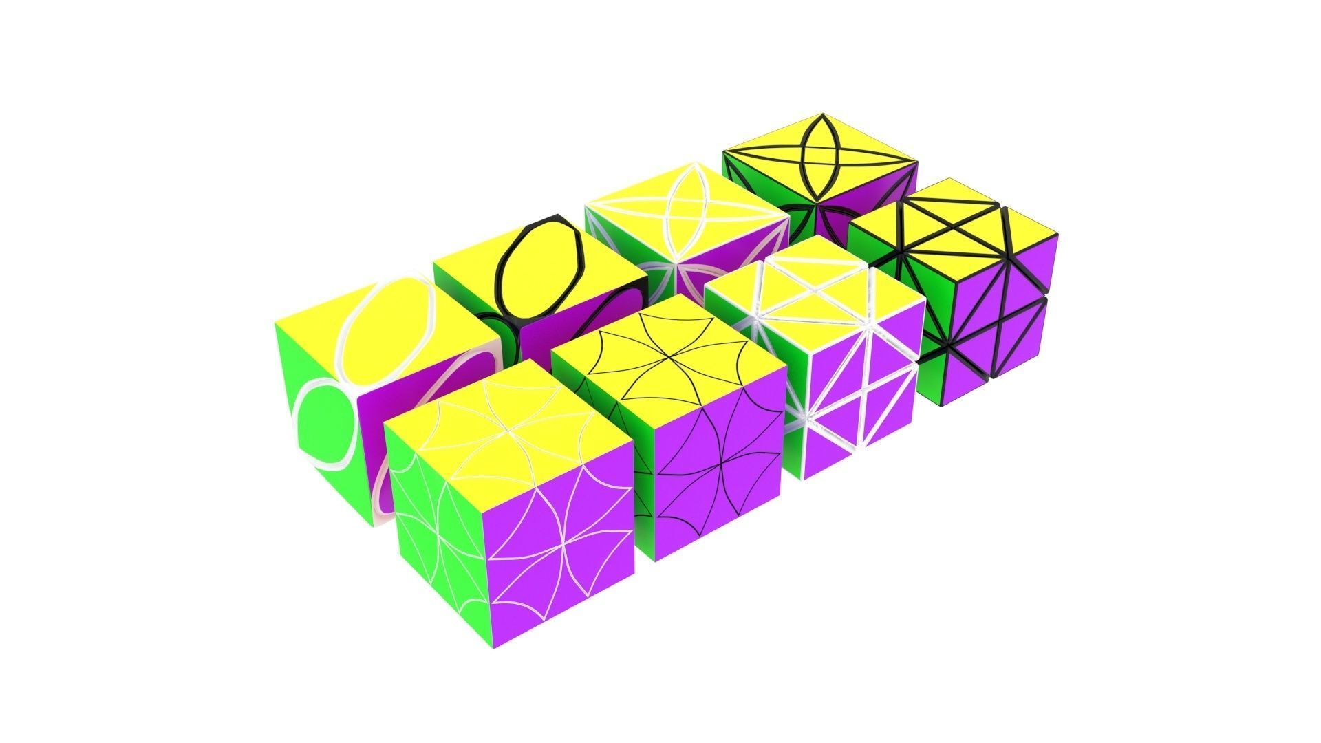 Rubiks Cubes Collection 3D model | CGTrader