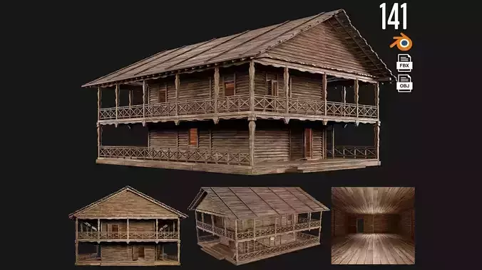 Old Wooden House 4K Textures GameReady 141