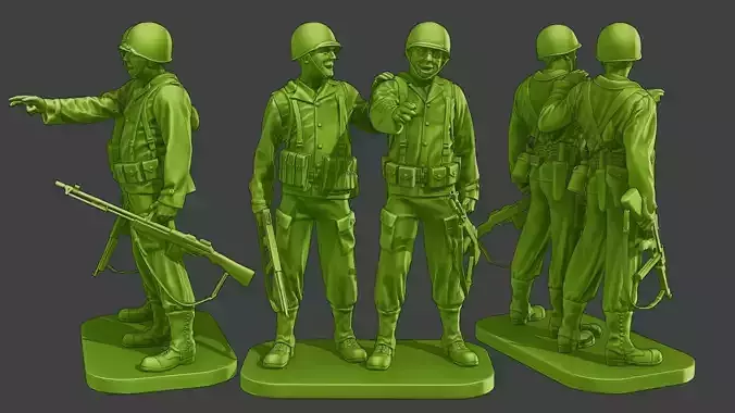 American soldiers ww2 laugh A15 3D print model