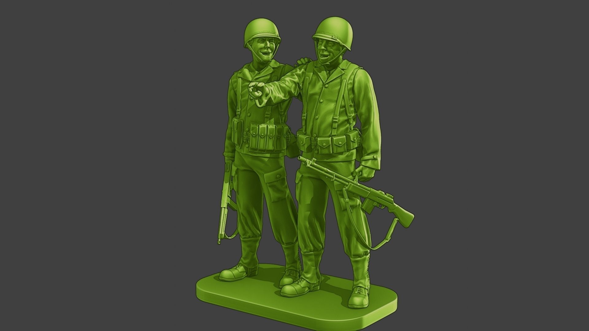 American soldiers ww2 laugh A15 3D model 3D printable | CGTrader
