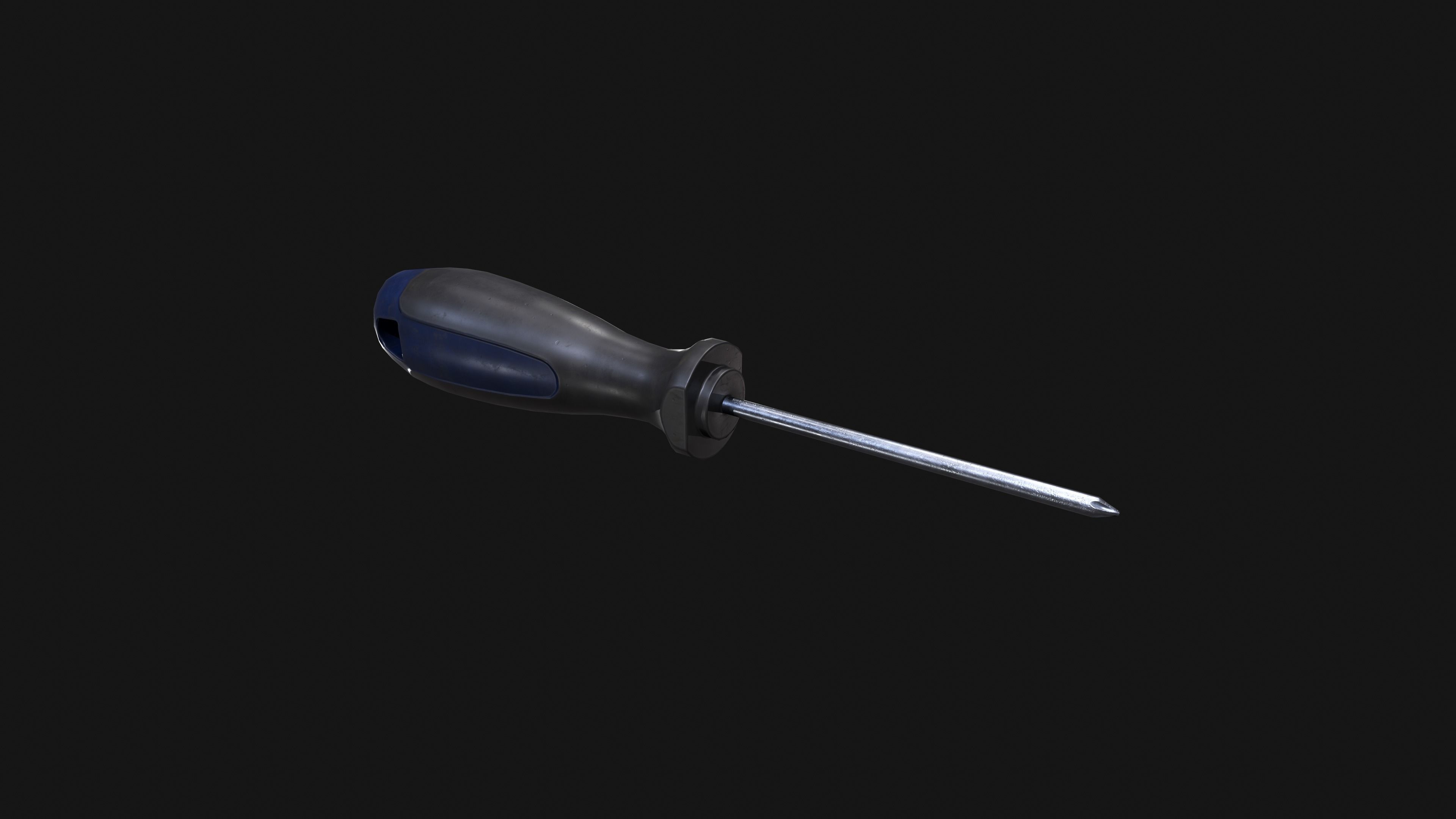 Screwdriver screw Low-poly 3D model_2