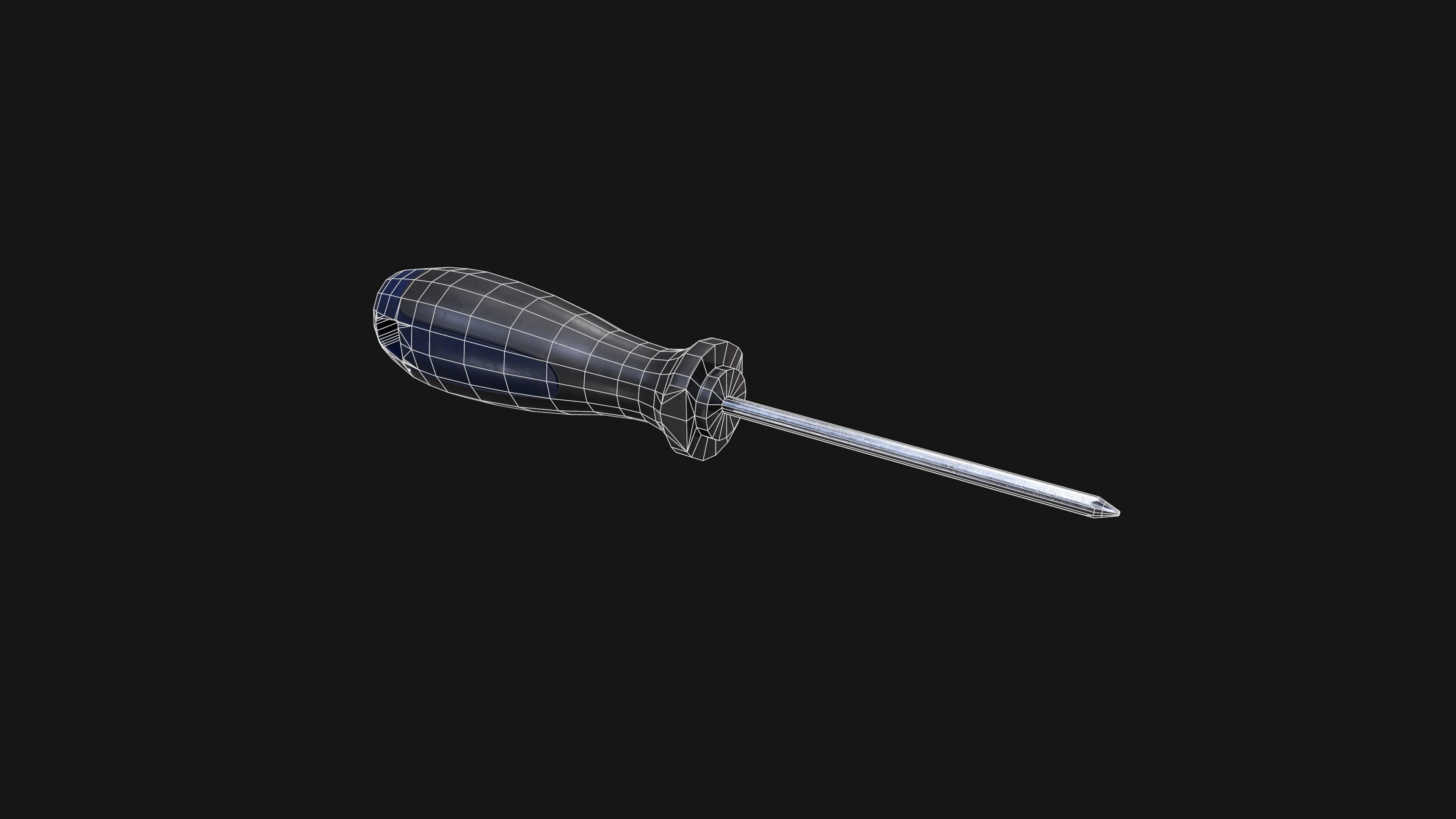 Screwdriver screw Low-poly 3D model_3