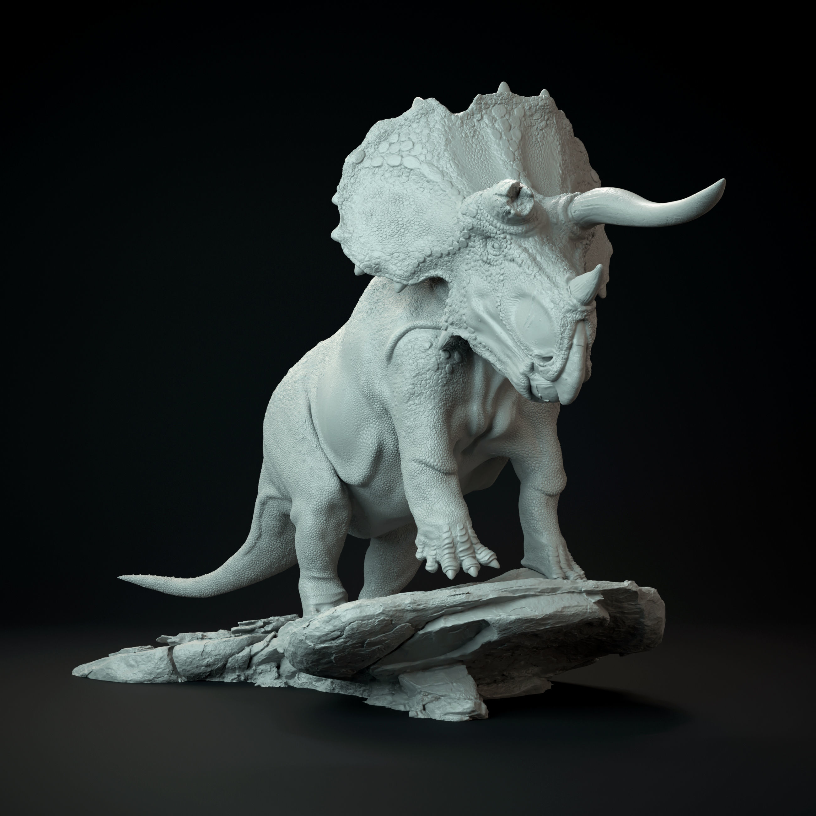 Triceratops old bull 3D print model_7