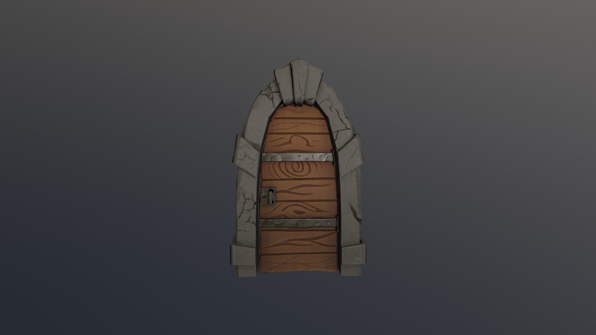 Stylized Door Low-poly 3D model_2
